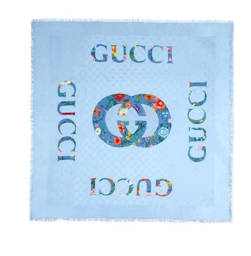 Gucci Gucci Floral Logo Silk Scarf 140x140 Size ONE SIZE - 1 Thumbnail