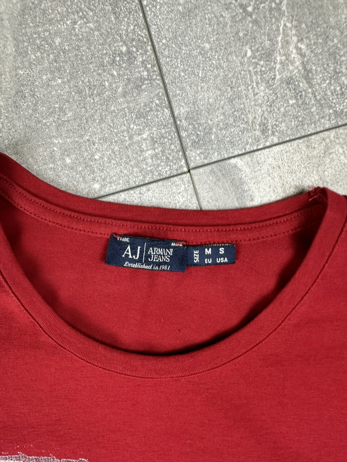Emporio Armani Armani Jeans Mens Overprint Logo T-Shirt Size US M / EU 48-50 / 2 - 6 Thumbnail