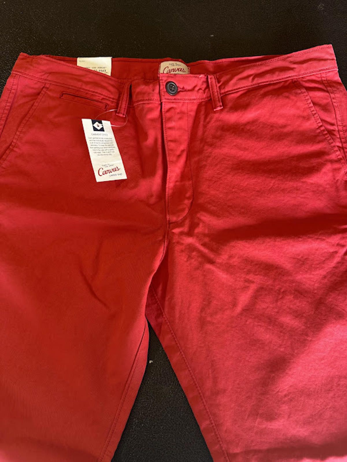 Lands' End Lands’ End Canvas 608 Slim Red Pants 36x32 NWT Size US 36 / EU 52 - 3 Thumbnail