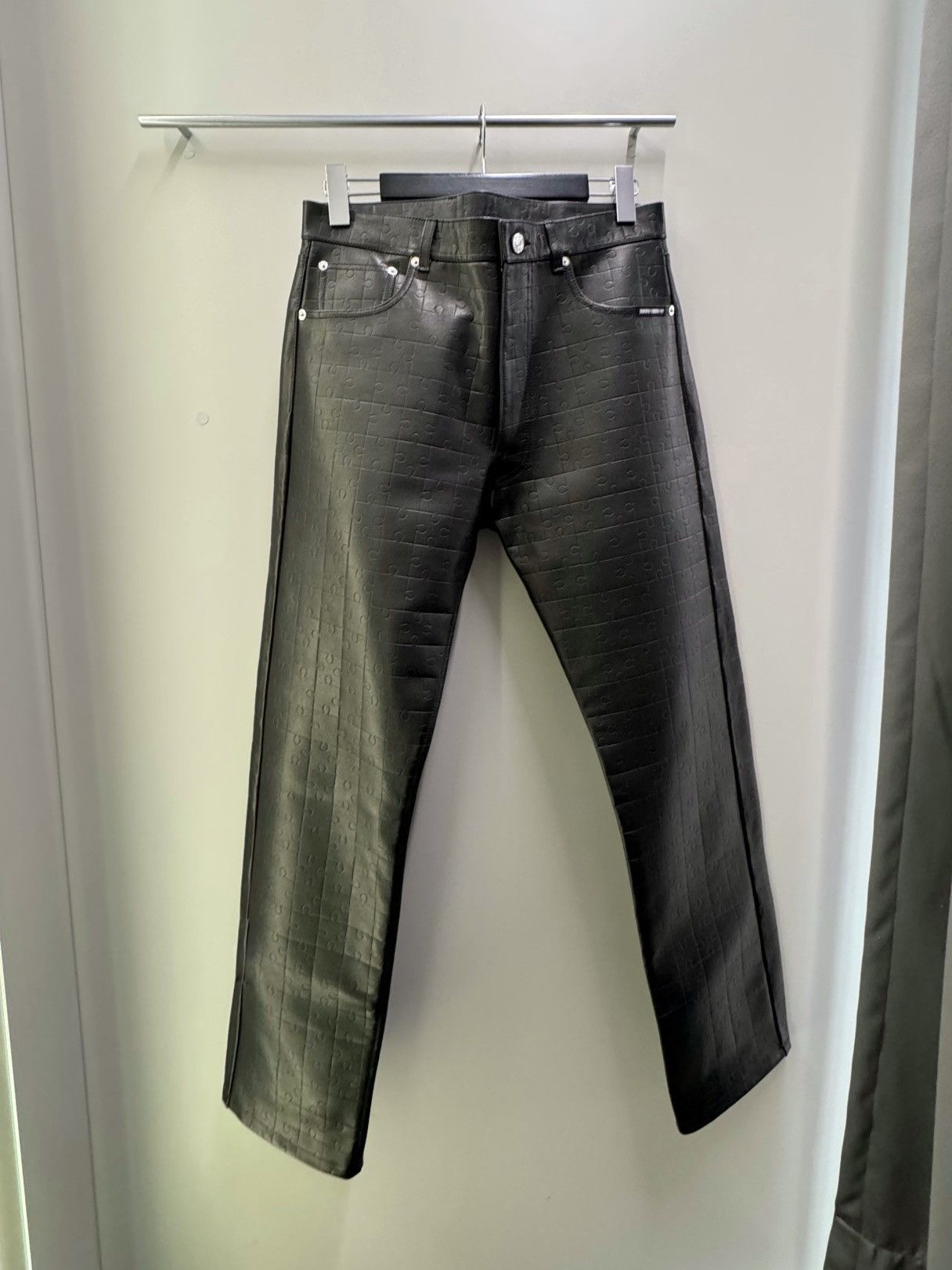 image of Vetements Leather Puzzle Pants in Black, Men's (Size 30)