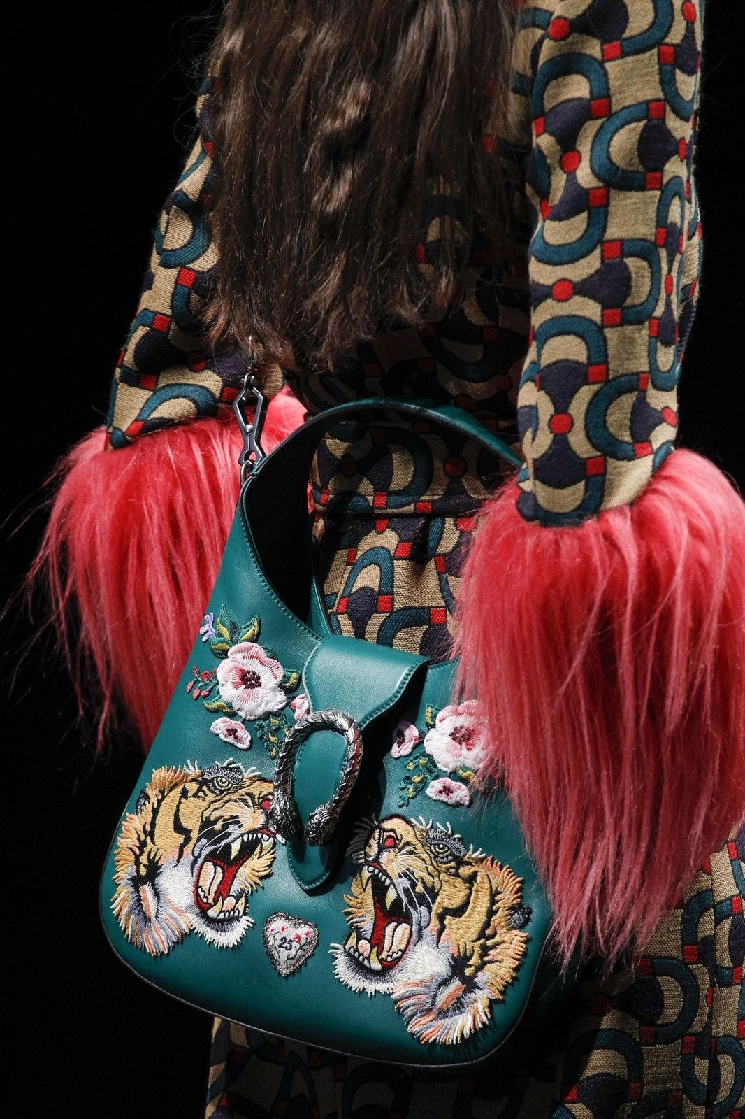 Gucci Rare Gucci Runway Fur-Cuffs Optic-Print Belted Coat Size S / US 4 / IT 40 - 13 Thumbnail