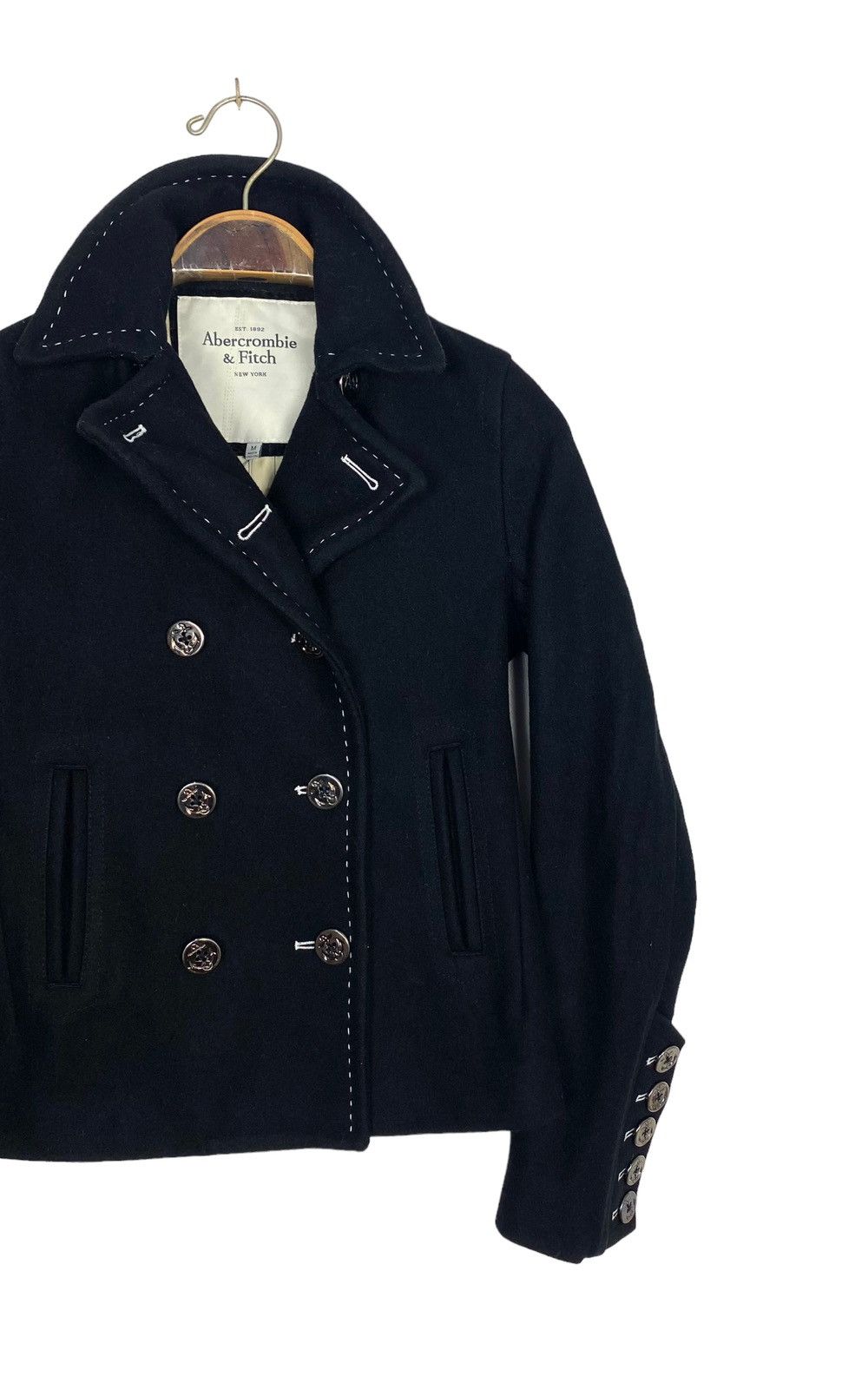 Abercrombie & Fitch Rare‼️ Abercrombie & Fitch Wool Pea Coat Size XS / US 0-2 / IT 36-38 - 3 Thumbnail