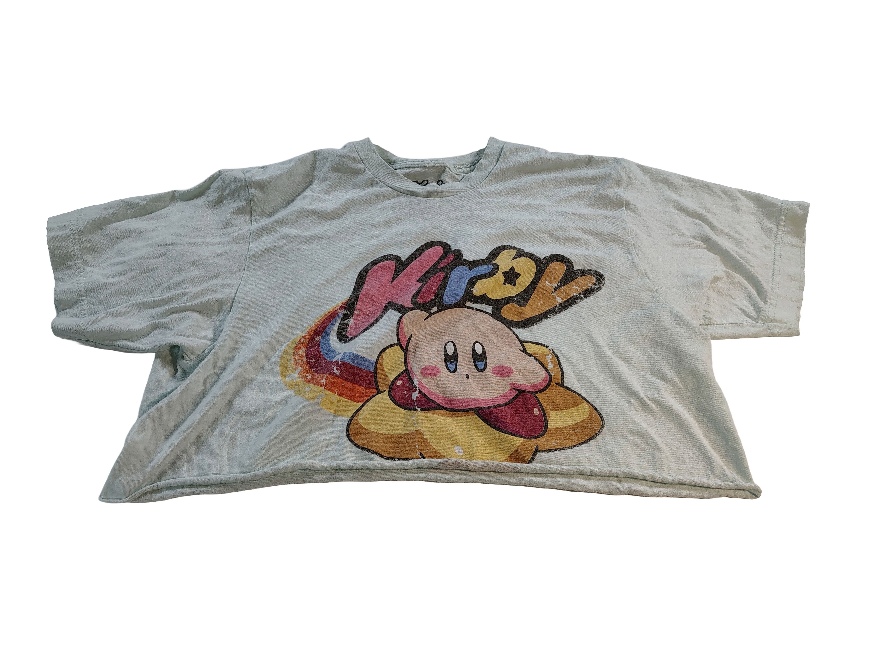 Nintendo Women's Medium Light Blue Kirby Crop Top Size M / US 6-8 / IT 42-44 - 1 Thumbnail