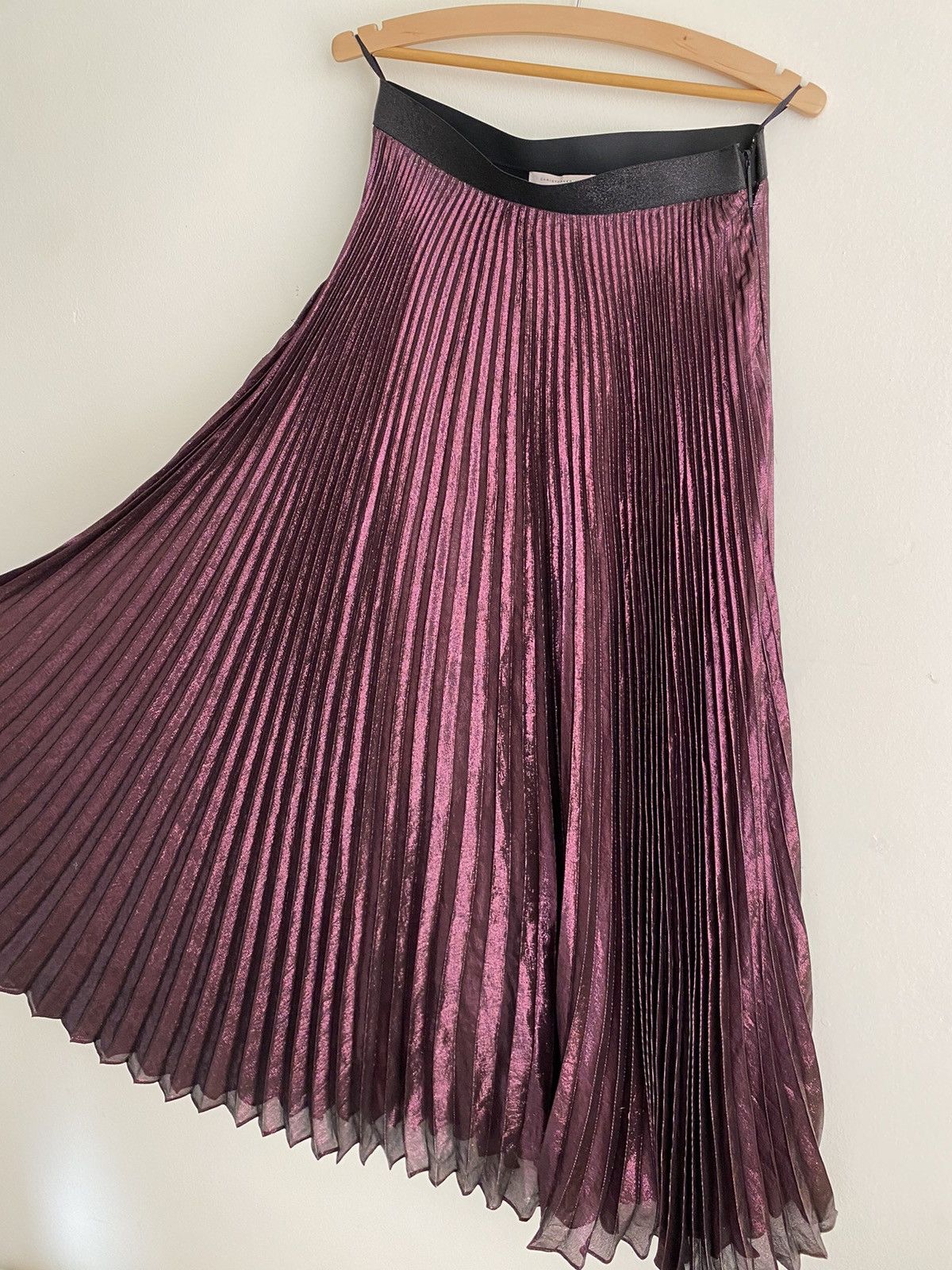 Christopher Kane Christopher Kane Pleated Lamé Maxi Skirt Size 28" / US 6 / IT 42 - 2 Thumbnail
