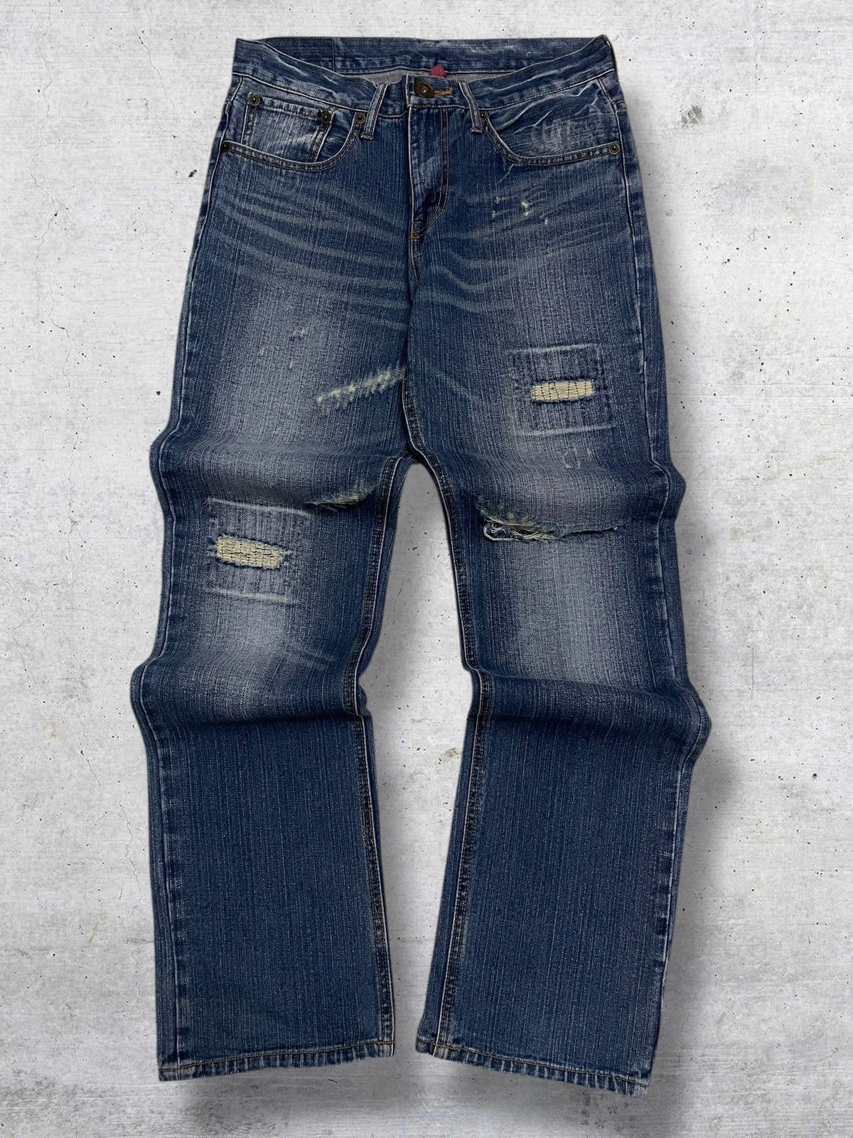 semanticdesign VINTAGE NYLAUS OG DESIGNER JAPAN RIPPED STYLE PUNK DENIM Size US 30 / EU 46 - 1 Thumbnail