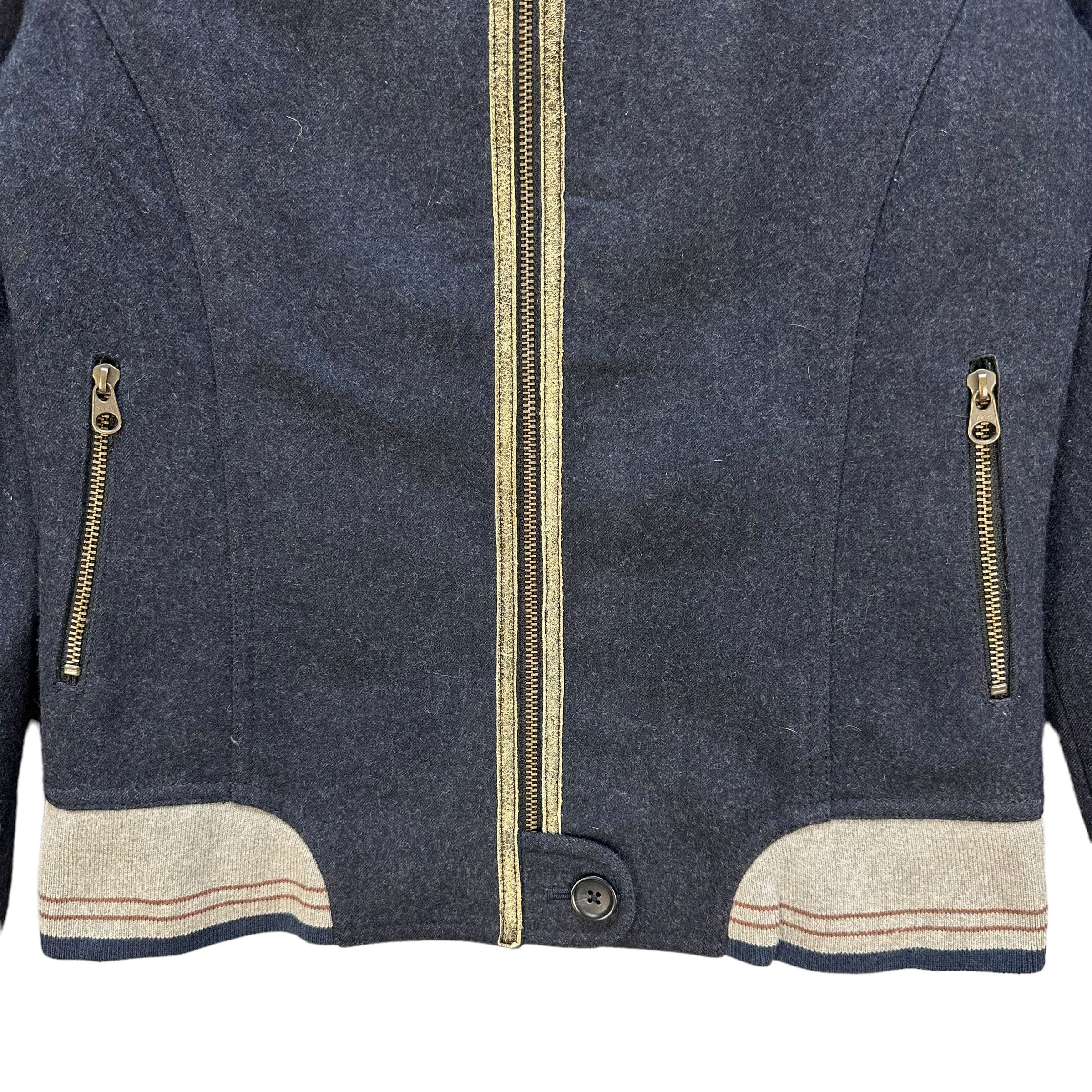 Japanese Brand ARTI CHAUT Leather Part Turtle Neck Wool Jacket #A21-0492 Size S / US 4 / IT 40 - 3 Thumbnail