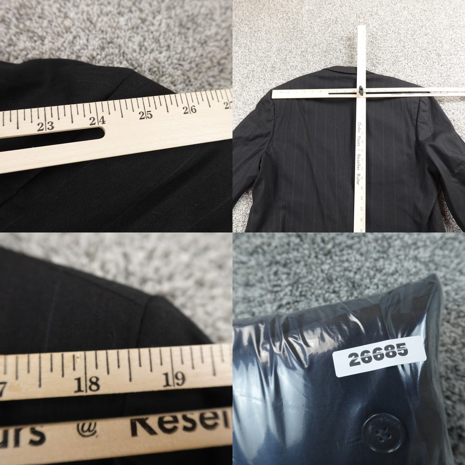 Giorgio Armani VTG Giorgio Armani Blazer Mens 42 Black Wool Peak Sport Coat Suit Jacket Italy Size 42R - 10 Thumbnail
