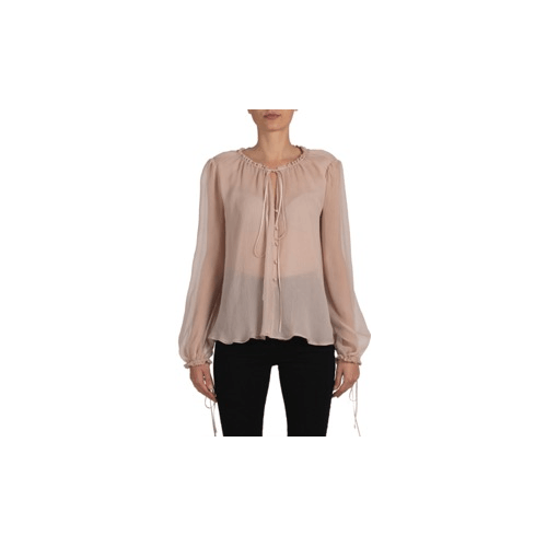 Image of Amiri Crinkle Chiffon Long sleeve Blouse Size 40, Women's