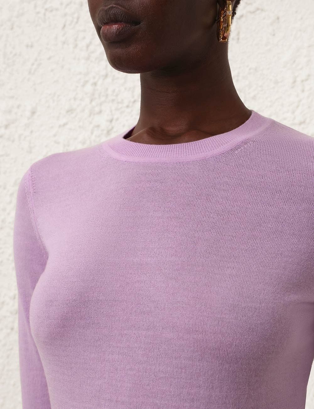 Zimmermann oc11z0825 Classic Crew Neck Sweater in Lilac Size L / US 10 / IT 46 - 5 Thumbnail