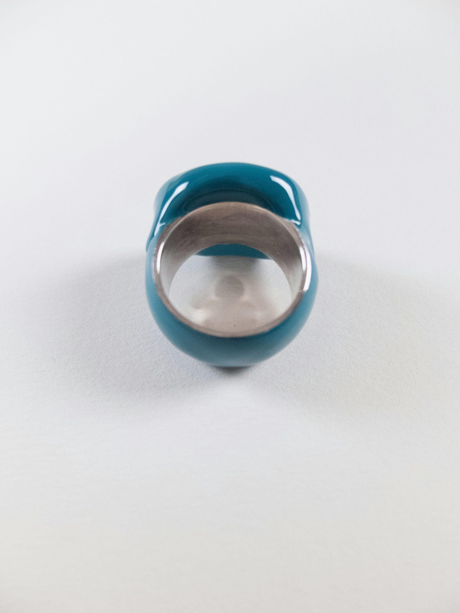 Bottega Veneta BOTTEGA VENETA Seal blue Sterling silver signet ring 9 19 q Size ONE SIZE - 6 Thumbnail