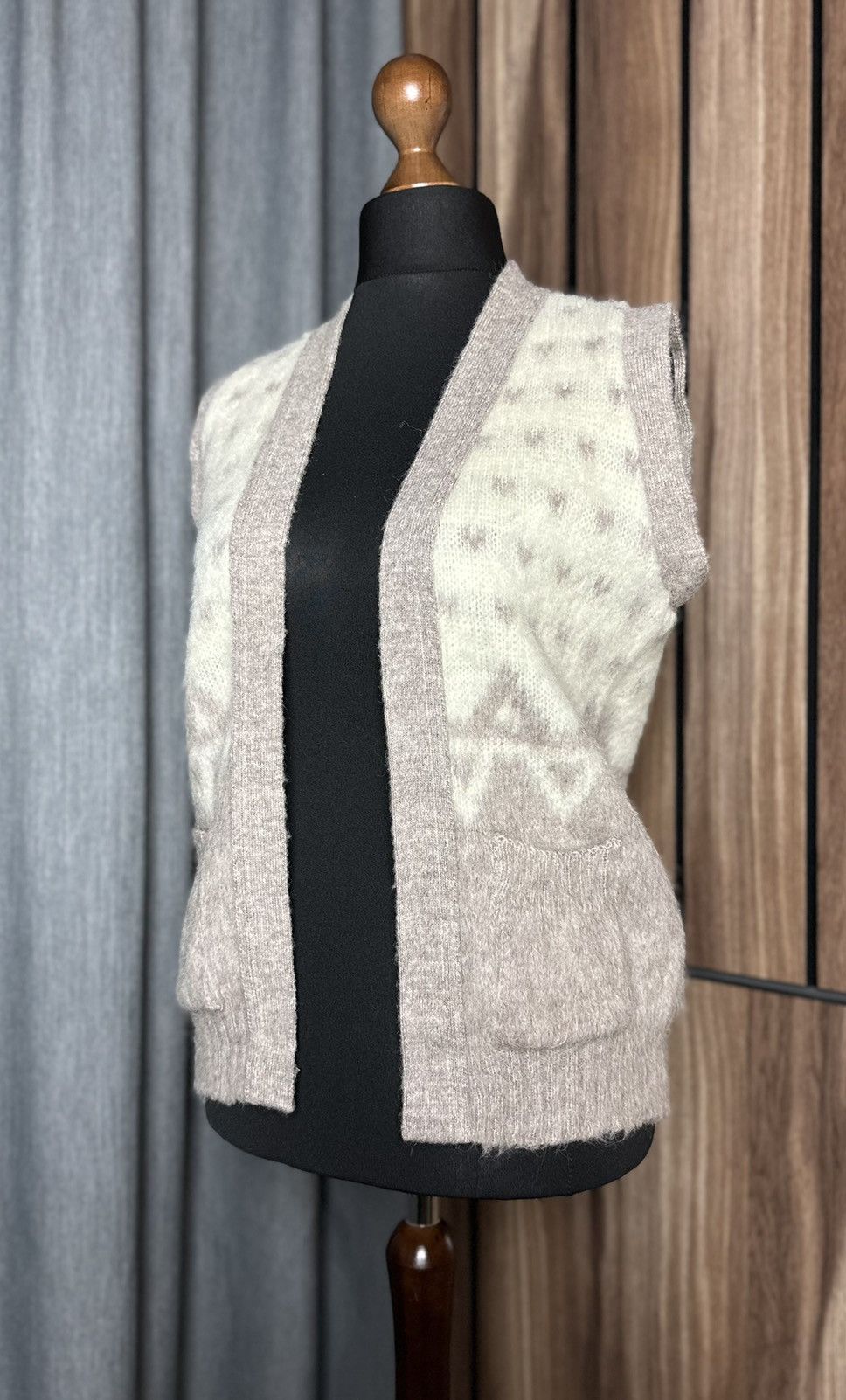 Icelandic Nordic Pure Wool Cardigan Waistcoat Women's Size M