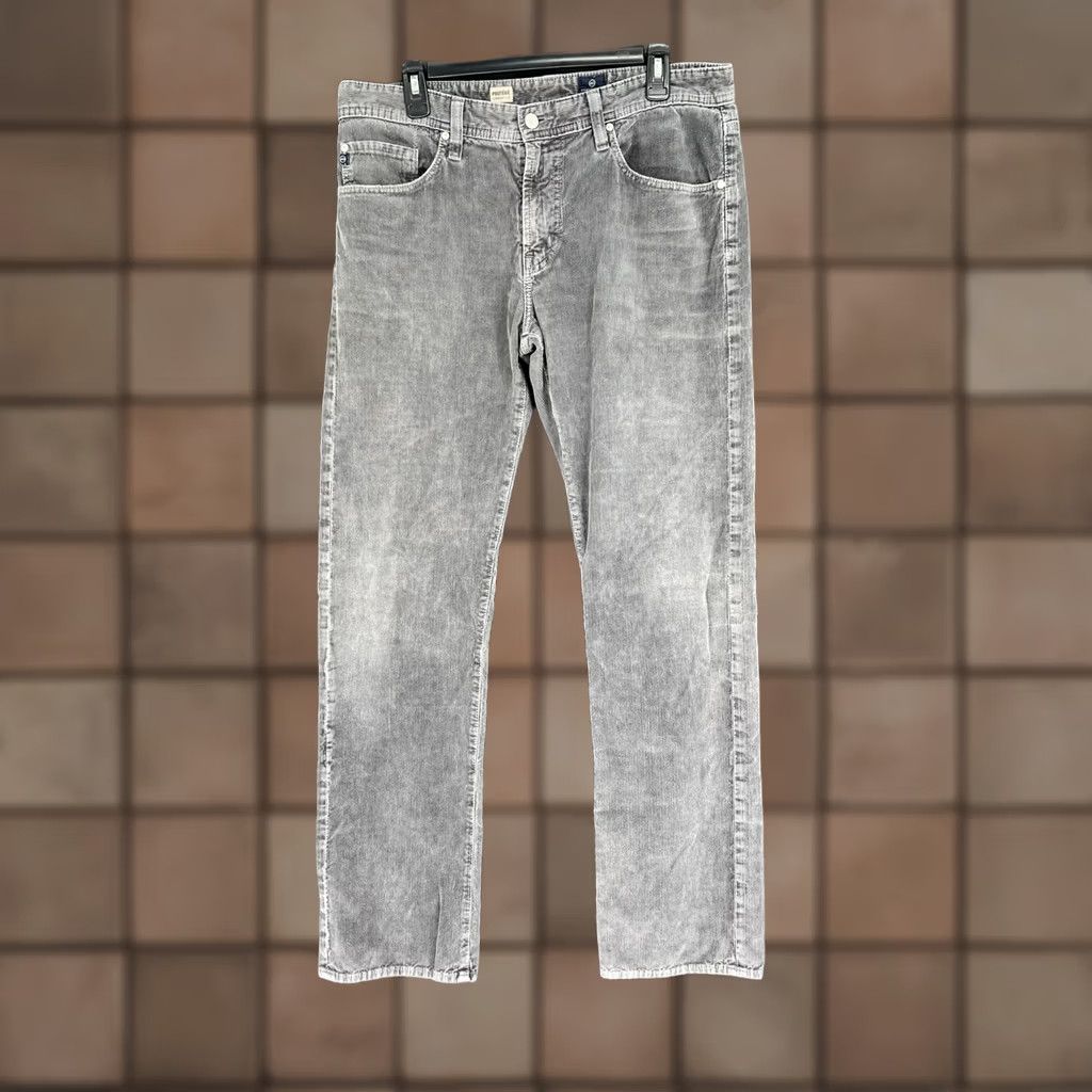 Vintage AG Adriano Goldschmied The Protege Corduroy Pants Men 34x33 Straight Leg Gray 5-Pocket USA Chino Size US 34 / EU 50 - 1 Thumbnail