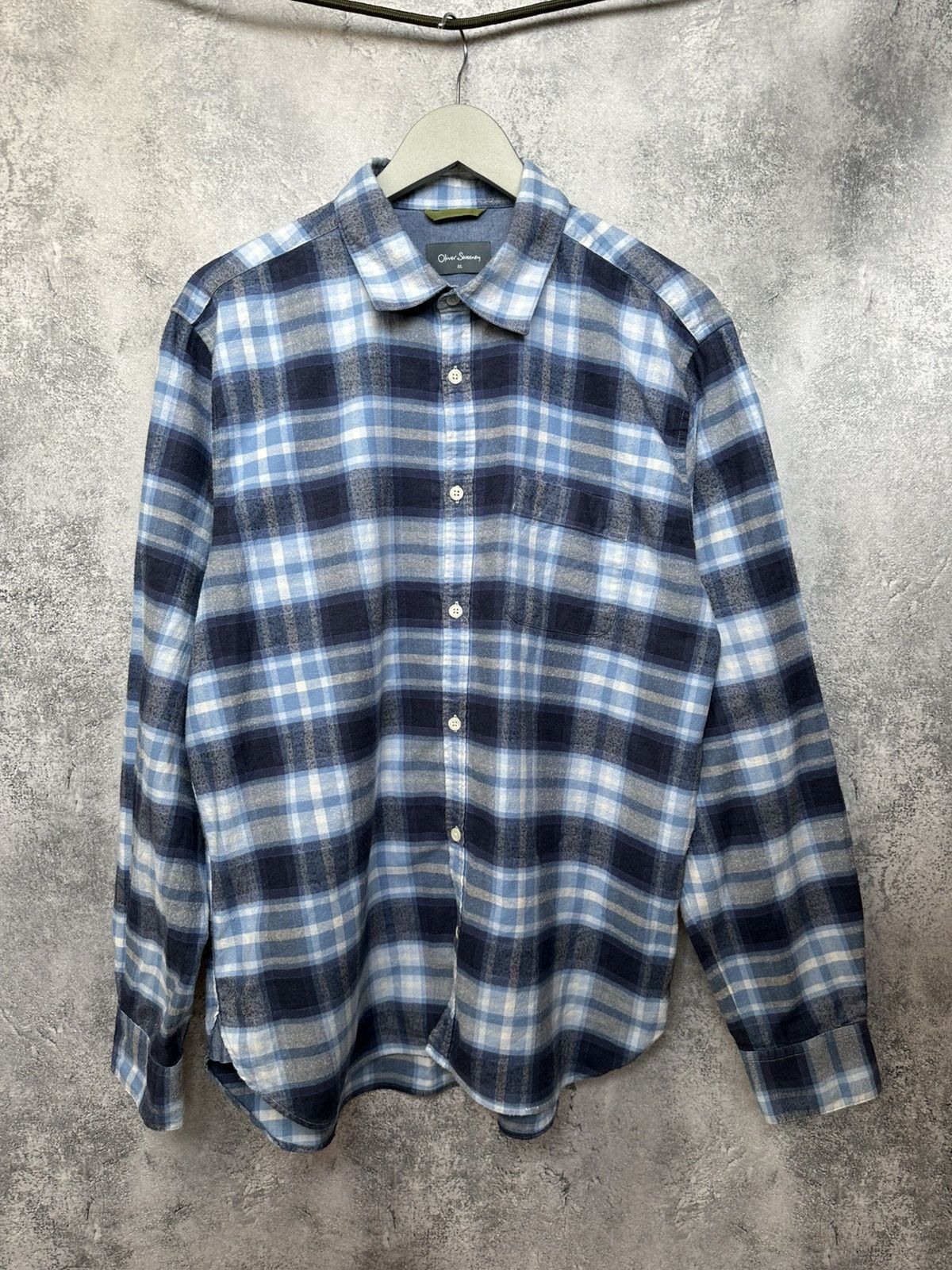 Oliver Sweeney Oliver Sweeney Censo Brushed Cotton Check Shirt Button Up Size US XL / EU 56 / 4 - 1 Thumbnail