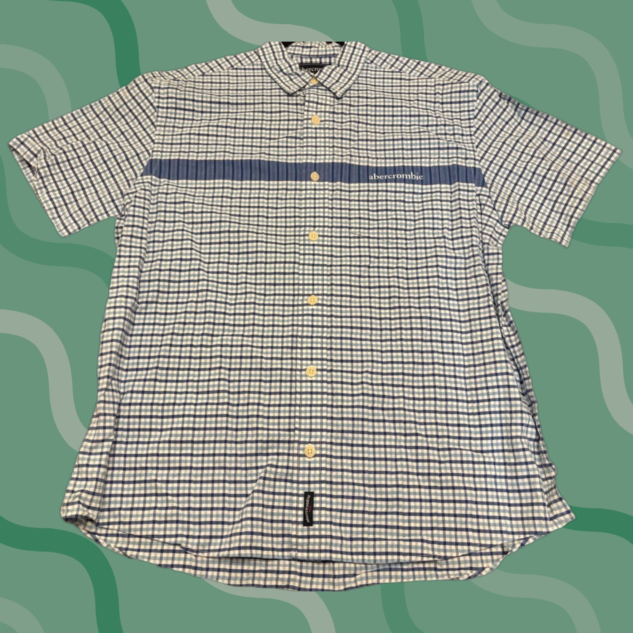 Abercrombie & Fitch Abercrombie & Fitch Plaid Shirt Mens XL Short Sleeve Button Up Size US XL / EU 56 / 4 - 1 Thumbnail