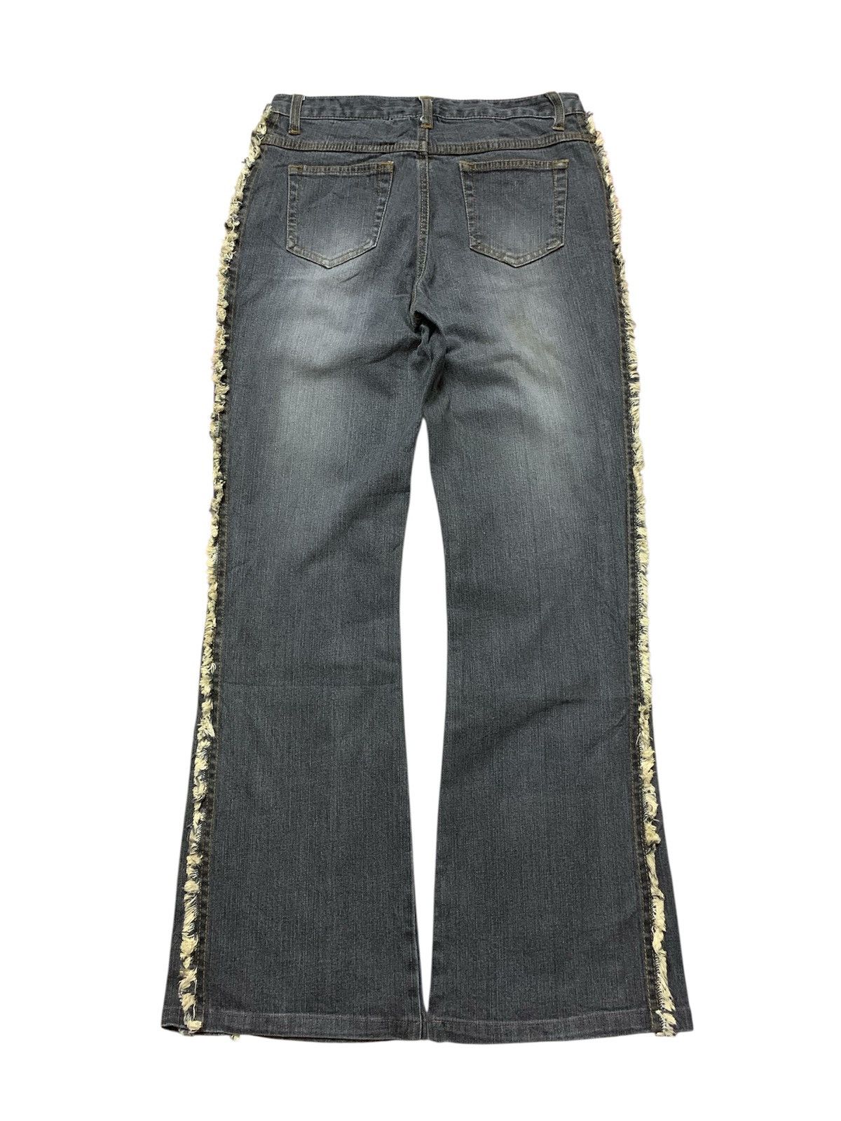Tornado Mart 2000’s Blue Jam-Gimmick Flare Washed Denim Size US 27 - 2 Thumbnail