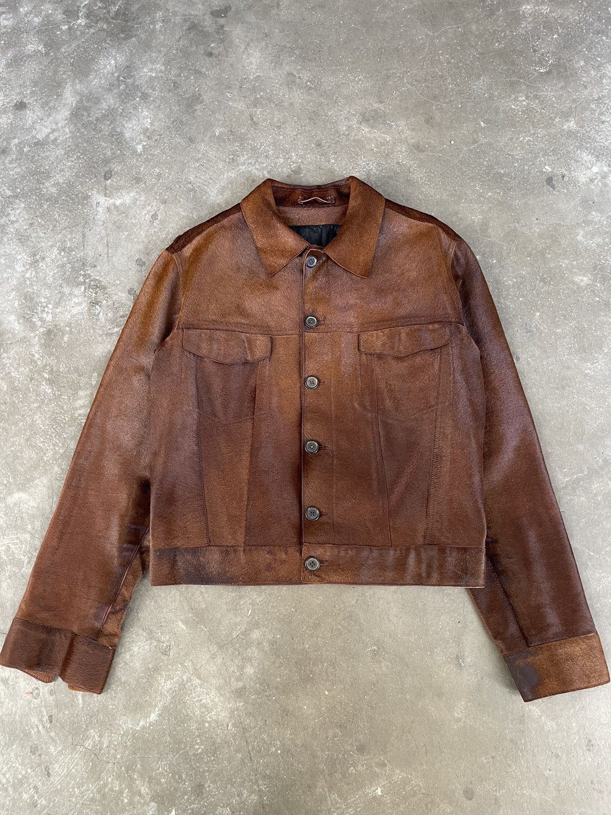 Gucci Gucci Tom Ford Brown Pony Hair Type 3 Jacket Vera Pelle Size US M / EU 48-50 / 2 - 1 Thumbnail