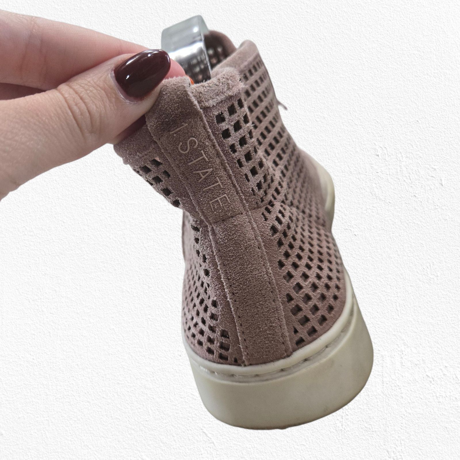Other 1.State Pink Suede Perforated High Top Sneakers Size 8 Size US 8 / IT 38 - 5 Thumbnail