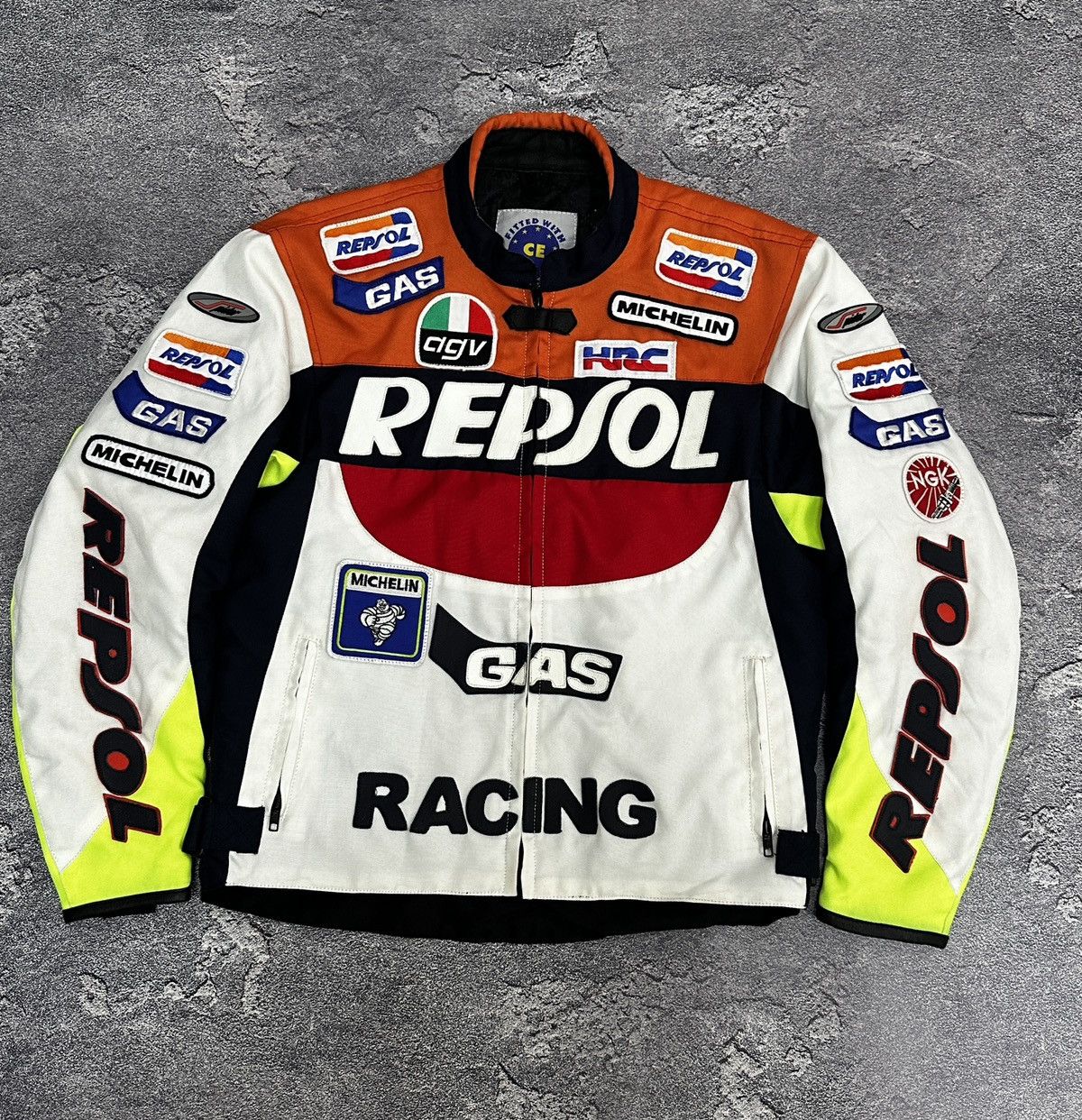 image of Racing Jacket Repsol Honda Nascar Leather Inserts, Men's (Size XL)