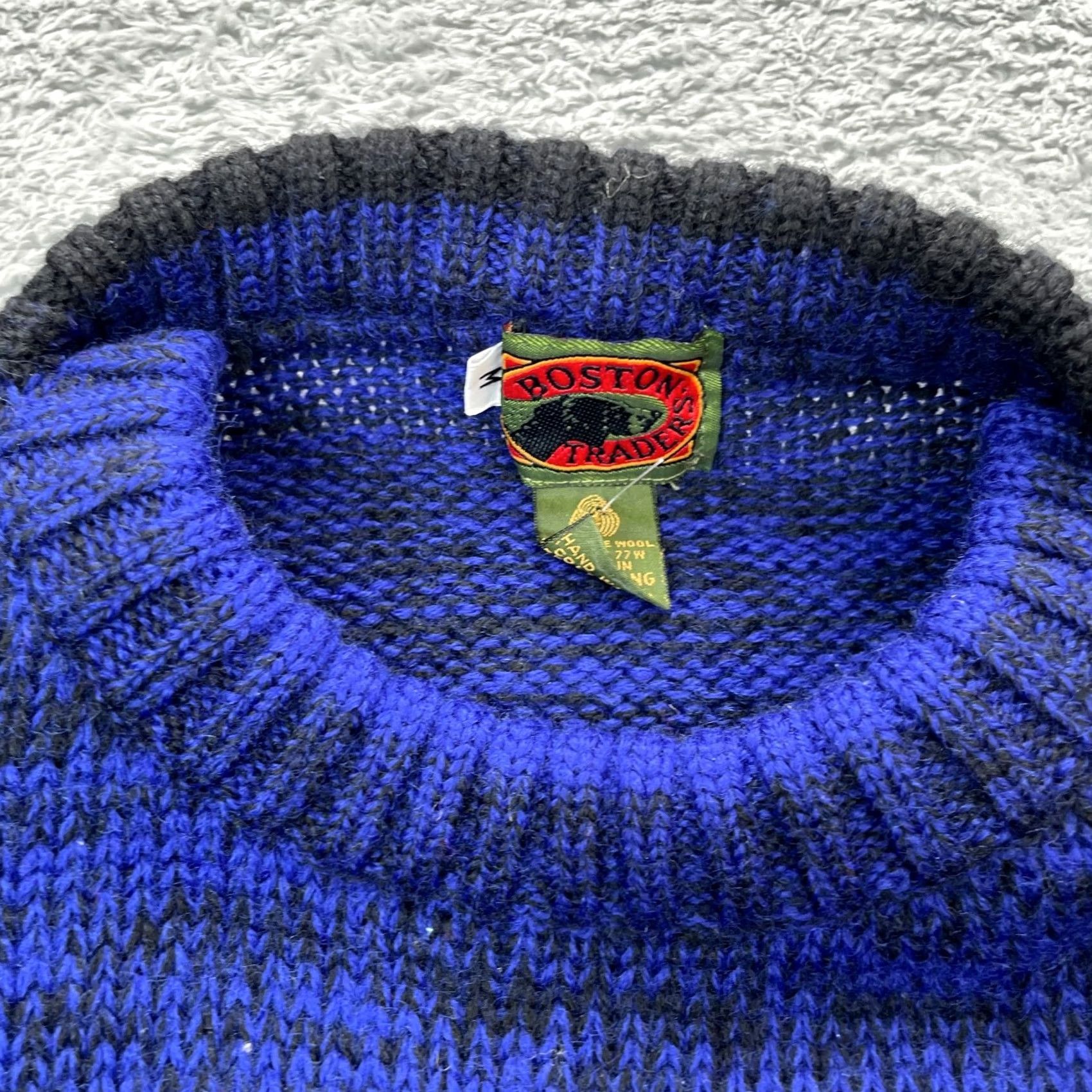 Vintage VINTAGE Boston Traders Sweater Mens Medium Blue Wool Tight Knit Ribbed 80s Size US M / EU 48-50 / 2 - 4 Thumbnail