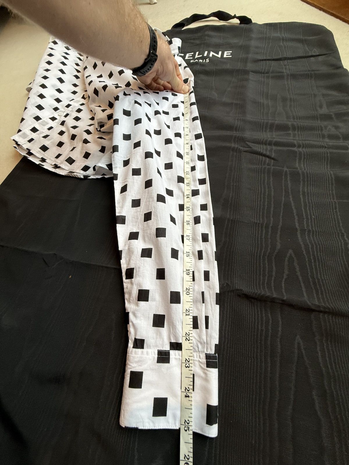 Saint Laurent Paris SS13 Saint Laurent square polka dot white shirt Hedi Slimane Size US M / EU 48-50 / 2 - 10 Thumbnail