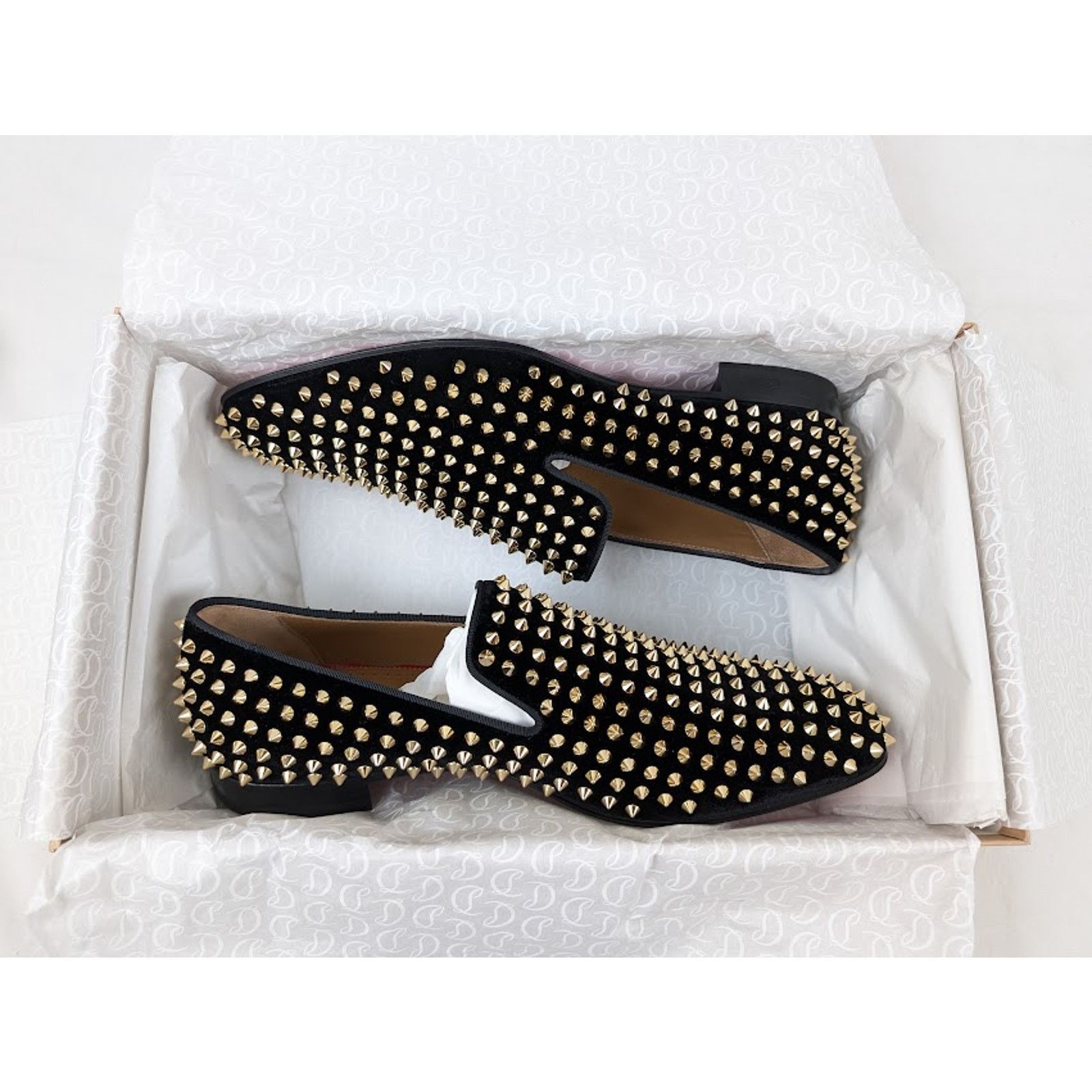 Christian Louboutin o1rshd1 Dandelion Spikes Flat Shoes in Black/Dorado Size US 9 / EU 42 - 18 Thumbnail