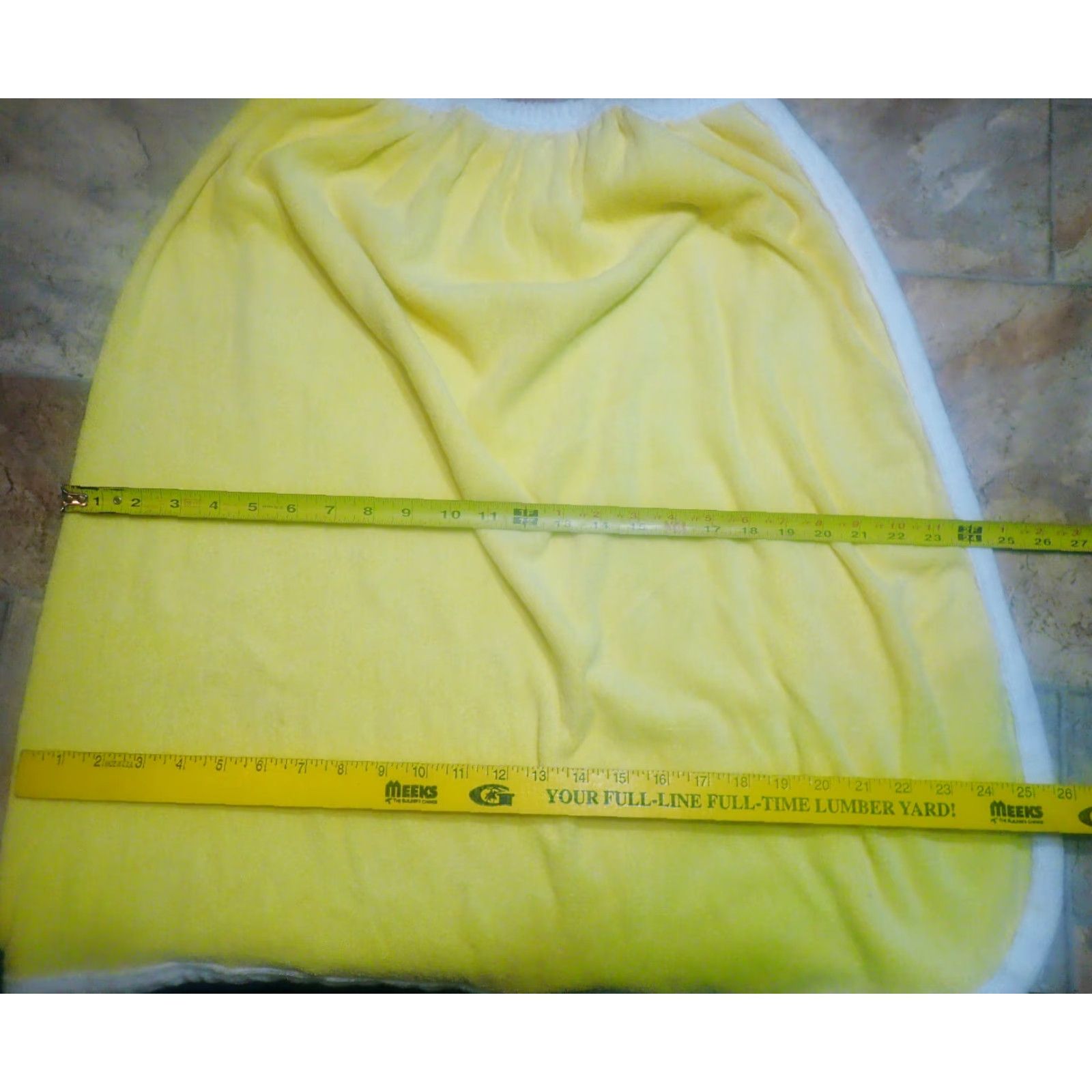 Vintage VINTAGE Beach Cover Up Wrap Womens One Size Yellow Nylon Blend with White Trim USA Made 26 to 29 Inch Waist 46-48" Hips 27" Length Size ONE SIZE - 6 Thumbnail