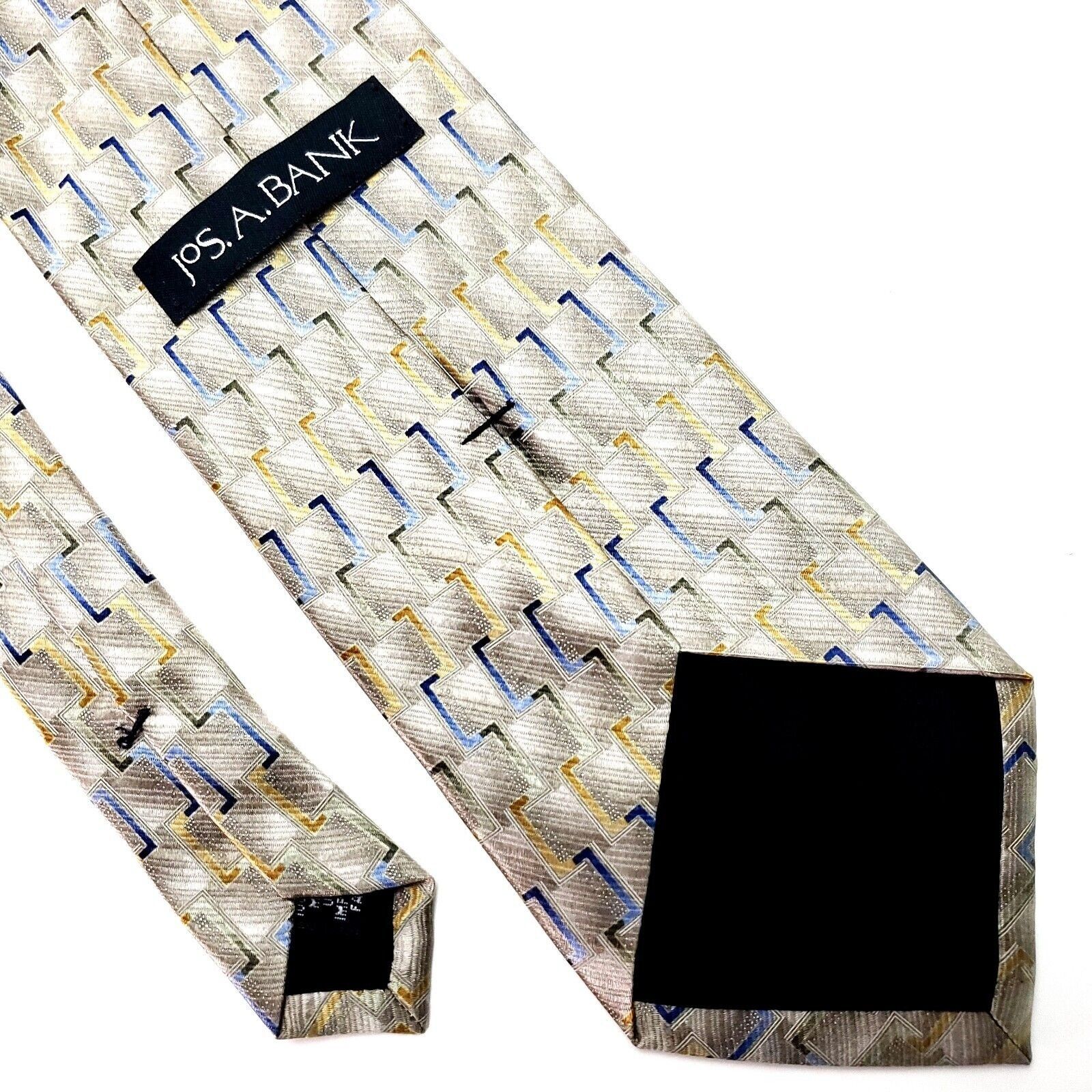 Jos. A. Bank Jos A Bank Print Gray Geometric USA Size ONE SIZE - 3 Thumbnail