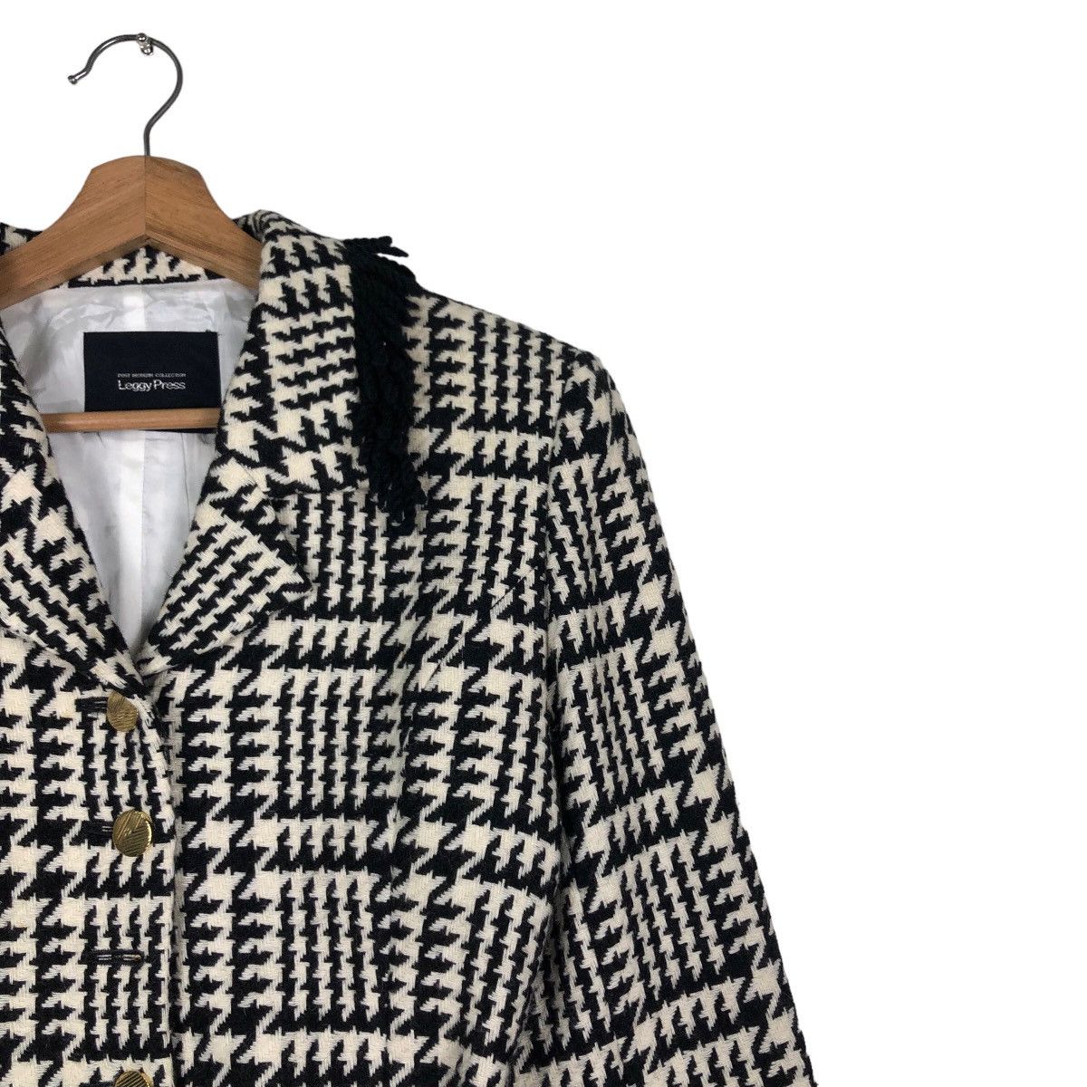Japanese Brand 🔥Vintage Cropped Tweed Jacket Wool Belt Leggy Press Japan Size M / US 6-8 / IT 42-44 - 6 Thumbnail