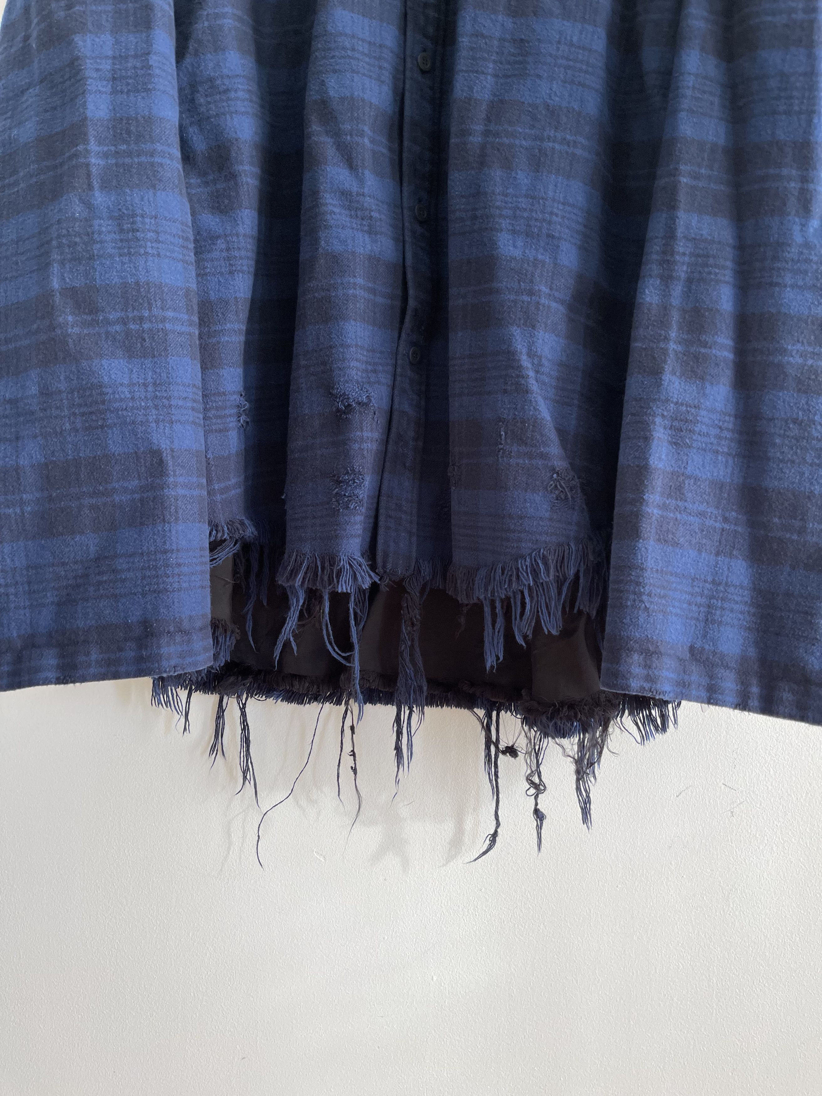 Balenciaga Destroyed Flannel Check Shirt Jacket - Size 3 Size US L / EU 52-54 / 3 - 3 Thumbnail