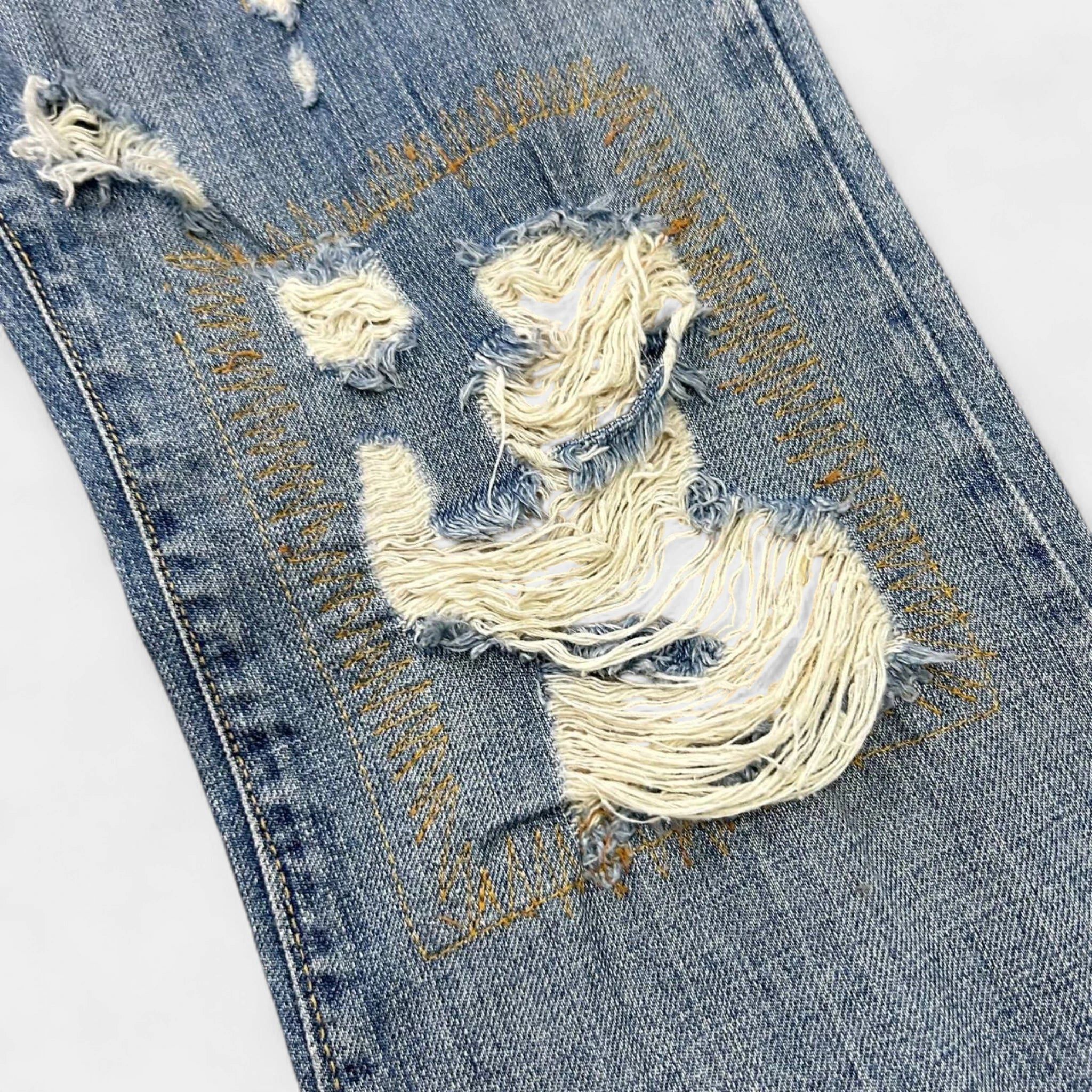 Just Cavalli Just Cavalli 2000s Distressed Flared Denim Jeans Size US 31 - 4 Thumbnail