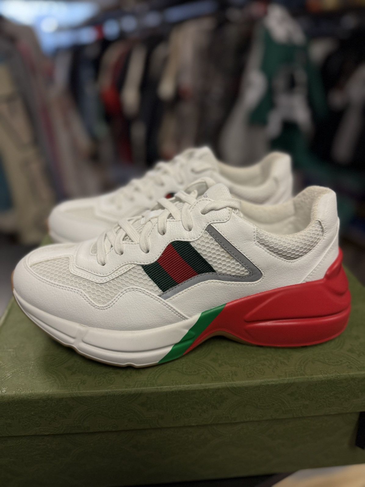 Gucci Gucci White Red Rhyton Shoes Size 7.5G/8US Size US 8 / EU 41 - 5 Thumbnail
