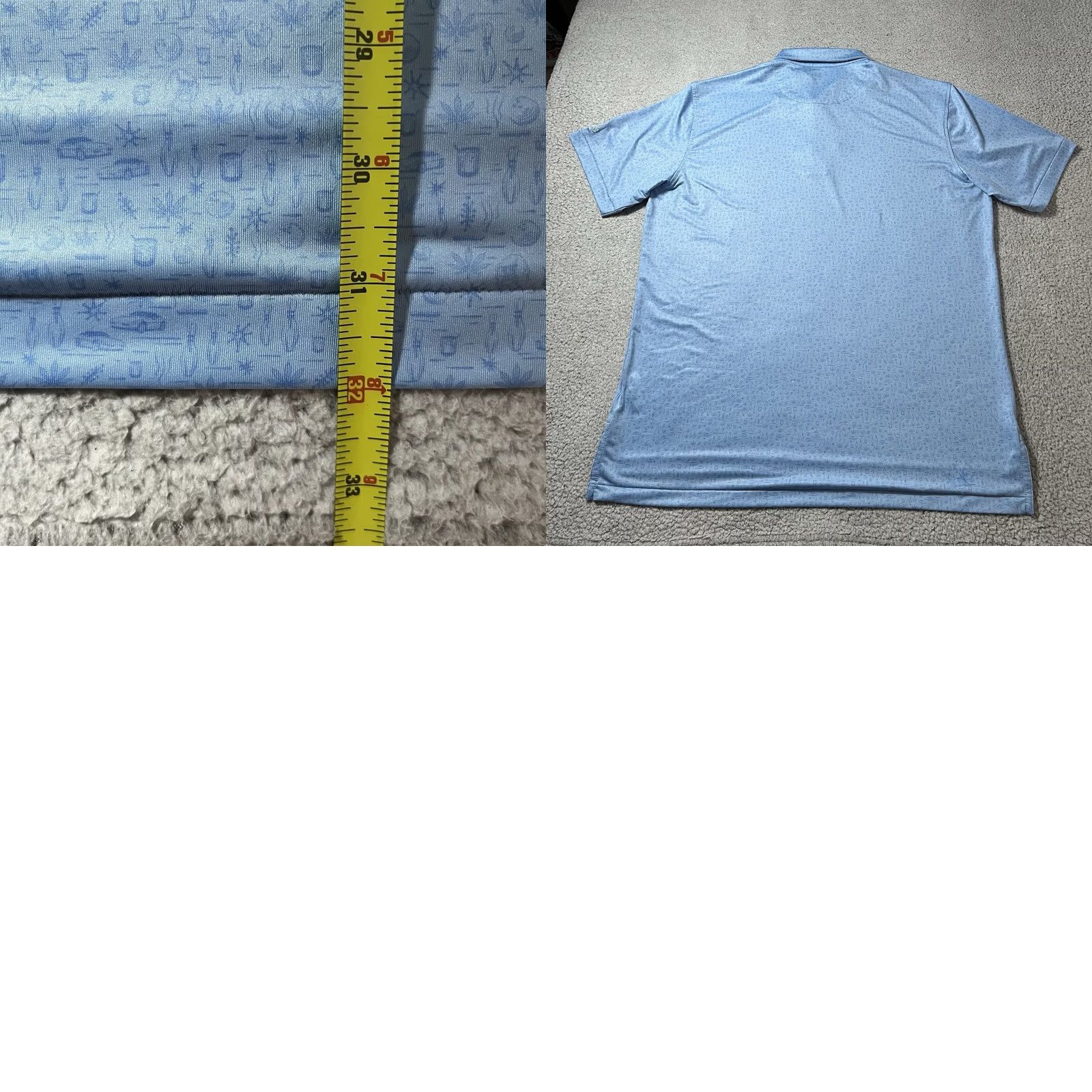 Peter Millar Peter Millar Polo Shirt Men Large All Over Print Summer Comfort Golf Ivanhoe Blue Geometric logo Embroidered Breathable Lightweight Polo Mens L Size US L / EU 52-54 / 3 - 8 Thumbnail