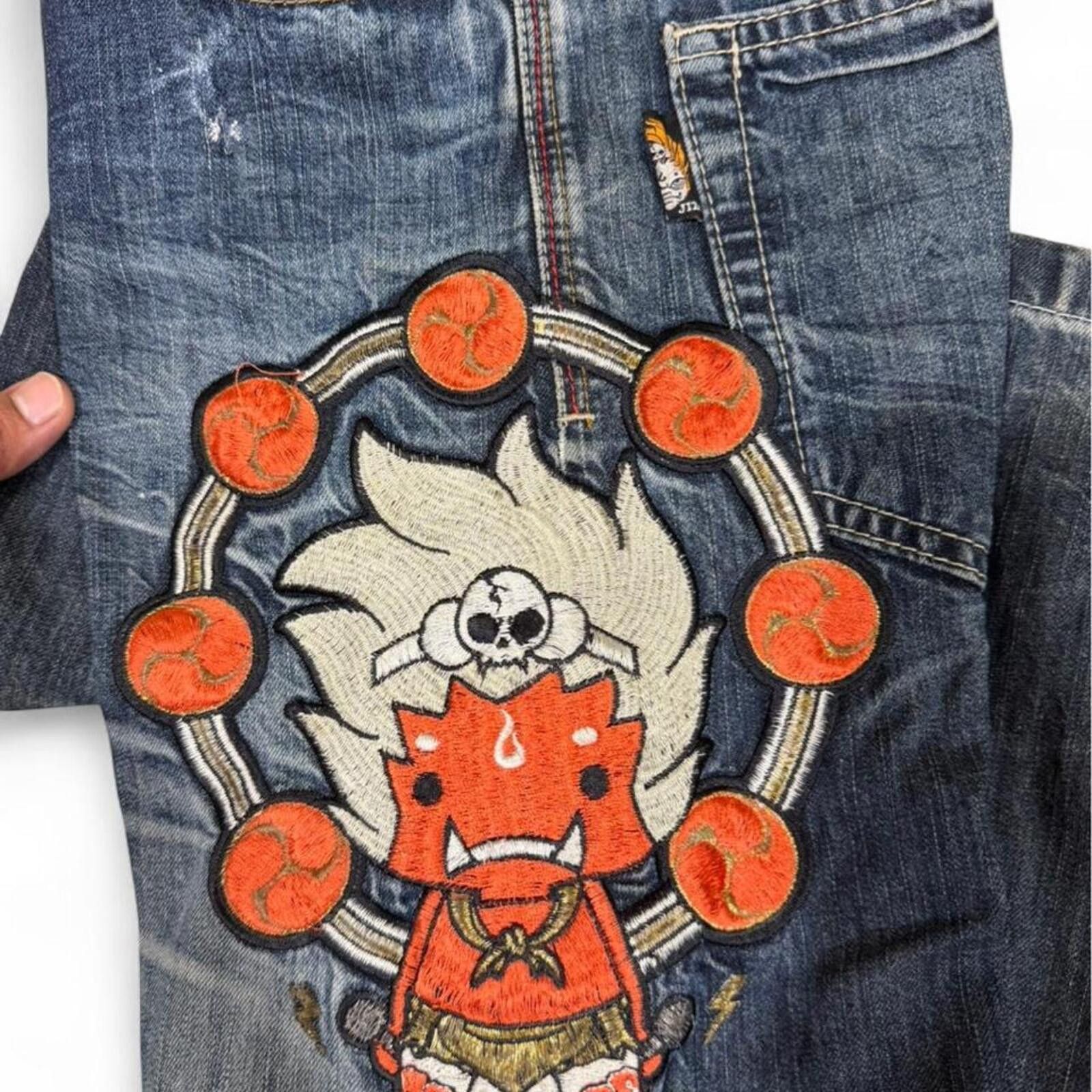 Ed Hardy Japanese Vintage Jizo 👹 unltra rare denim jeans Size US 27 - 1 Thumbnail