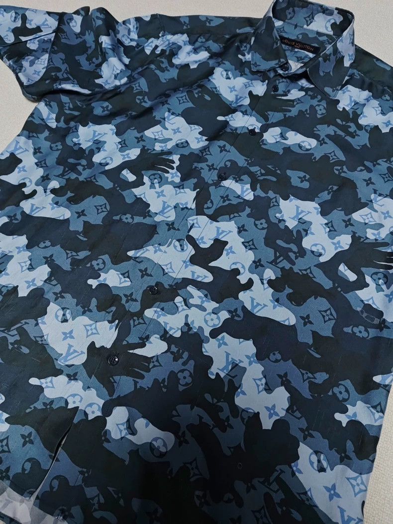 Louis Vuitton Louis Vuitton Camouflage Logo-printed mulberry silk long-s Size US XL / EU 56 / 4 - 4 Thumbnail