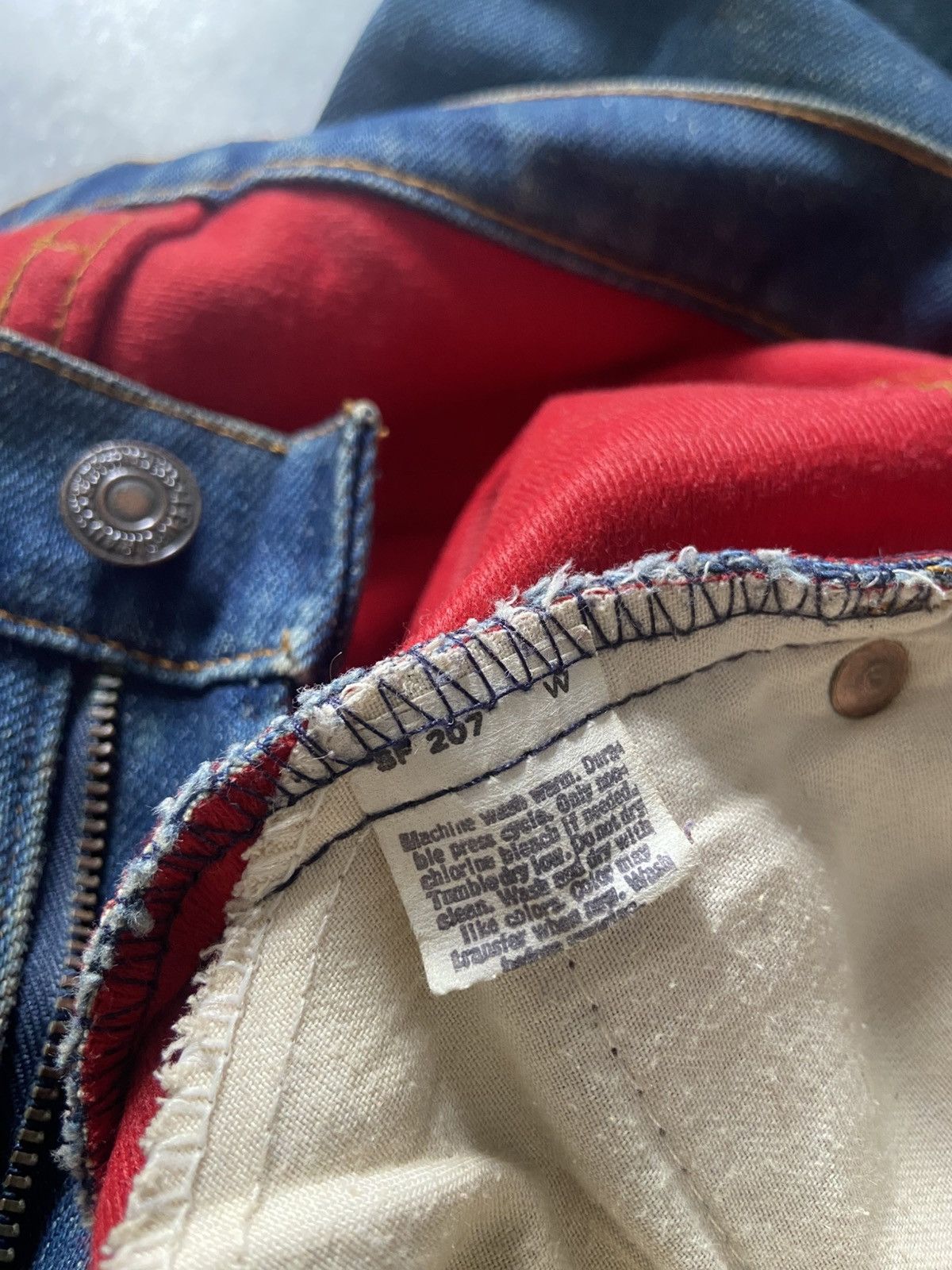 Levi's Vintage Levis 2517 Orange Tab Jeans Flannel Lined Insulated Size US 31 - 7 Thumbnail
