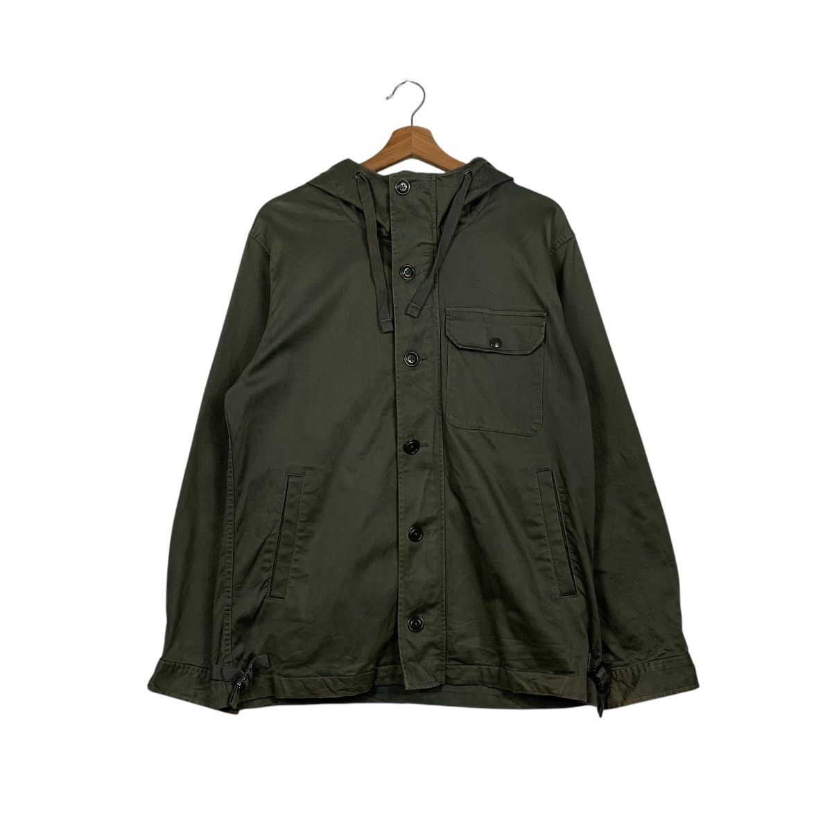 Beams Japan BEAMS Olive Green Button Zipper Hooded Jacket #1622-C72 Size US L / EU 52-54 / 3 - 8 Thumbnail