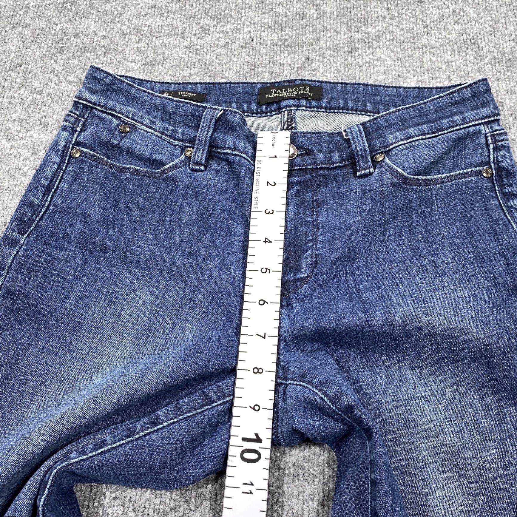 Talbots Talbots Jeans Womens 4P Blue Medium Wash Straight 5-Pocket Stretch Size 27" / US 4 / IT 40 - 7 Thumbnail