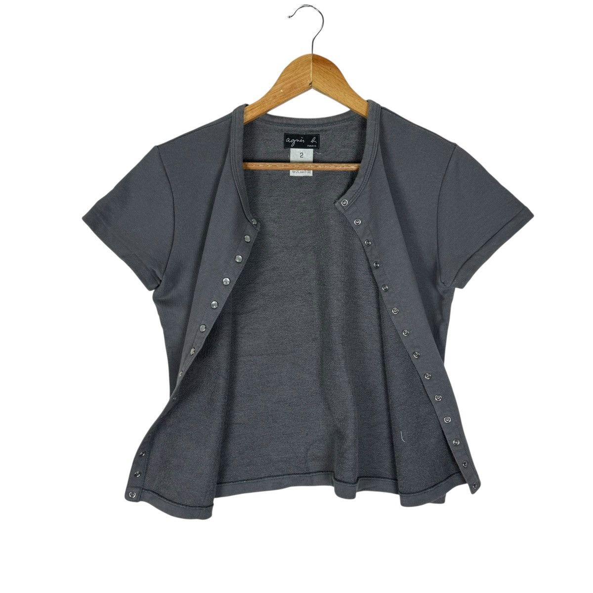 agnes b. 🌟AGNES B SNAP BUTTON CARDIGAN SHORT SLEEVE SWEATER Size M / US 6-8 / IT 42-44 - 8 Thumbnail