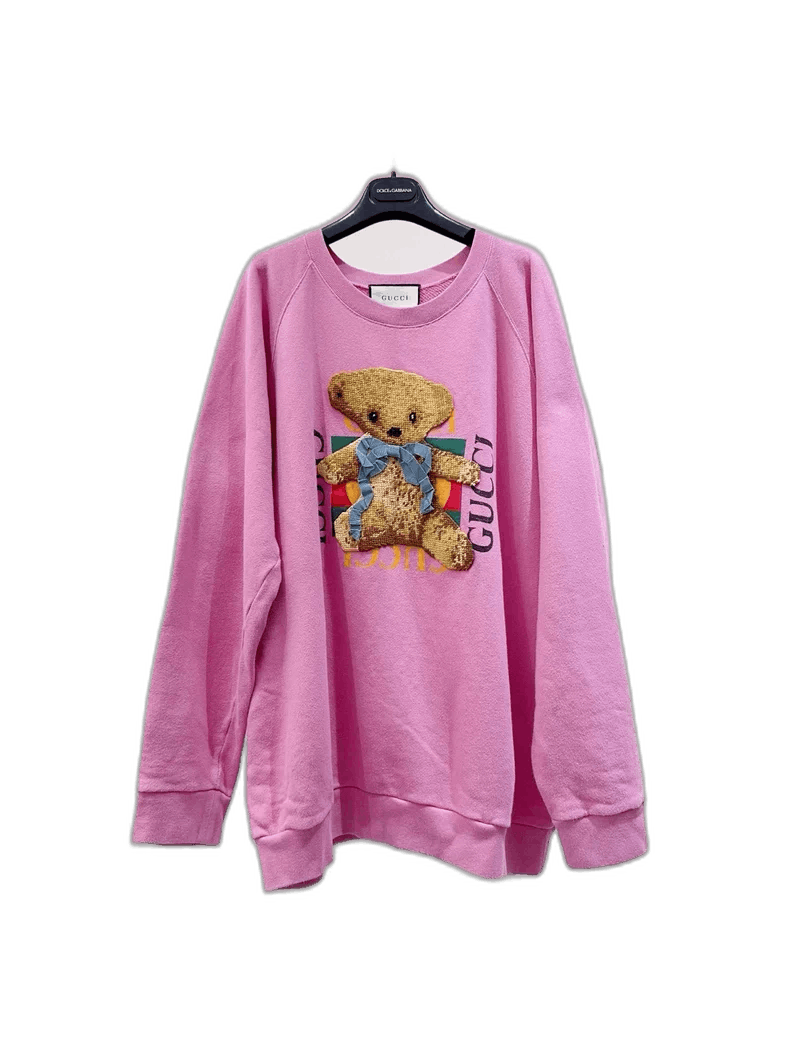 Gucci Gucci Bear Sweatshirt in Pink Size L / US 10 / IT 46 - 1 Thumbnail