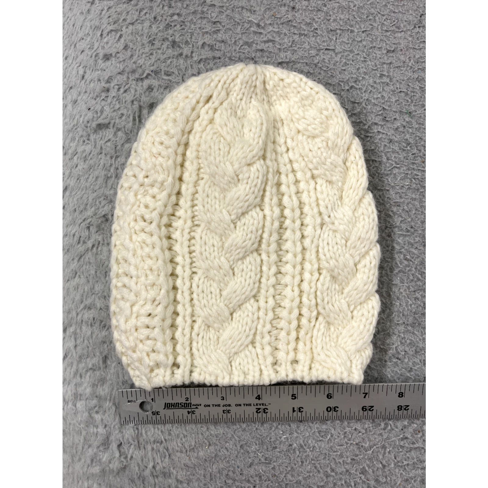 Joe Boxer Joe Boxer Beanie Womens One Size Ivory White Cable Knit 100% Acrylic Ski Size ONE SIZE - 2 Thumbnail