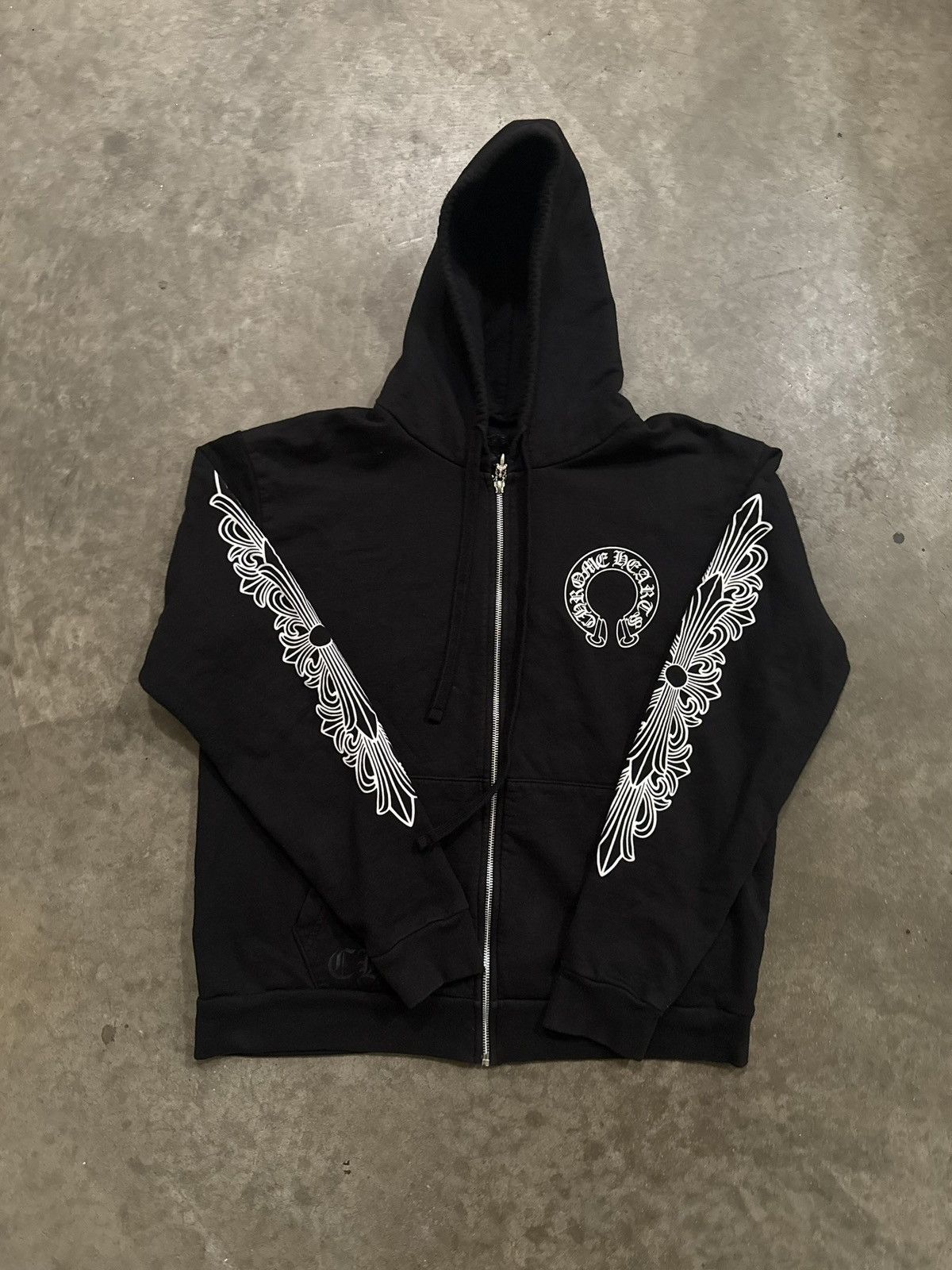 Chrome Hearts Vintage 90s Chrome Hearts Floral Horseshoe Zip-Up
