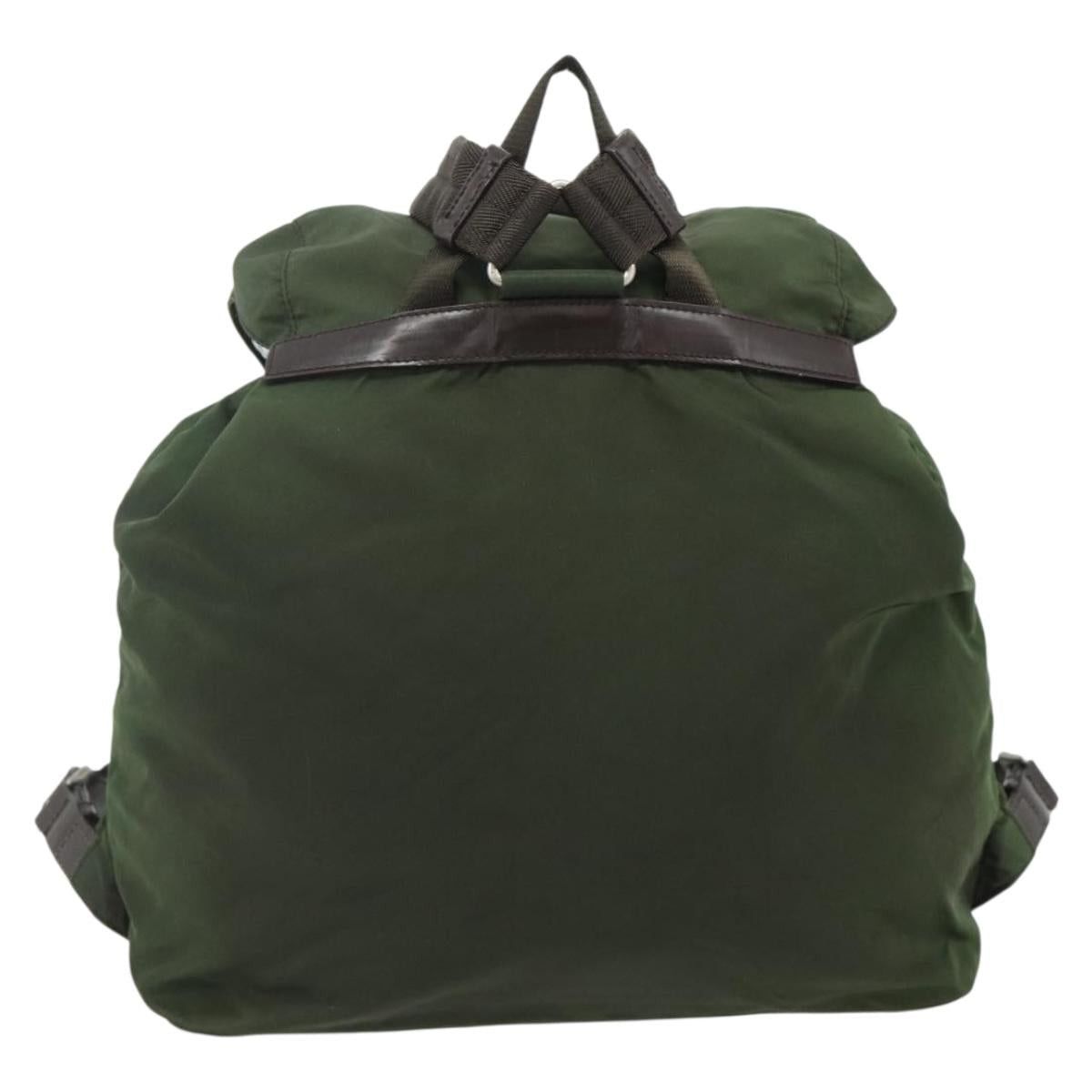 PRADA Backpack Nylon Silver Khaki Auth 176699 - Jerrillo display picture 1