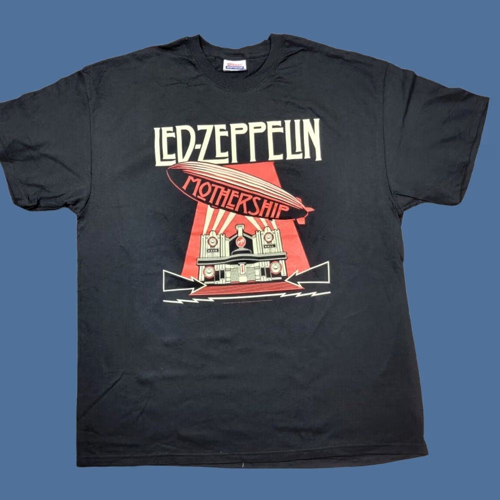 Hanes Led Zeppelin Shirt Adult XL Hanes Graphic Mothership Black Crew Neck Short Sleeve T-Shirt Rock Band Mens Size US XL / EU 56 / 4 - 1 Thumbnail