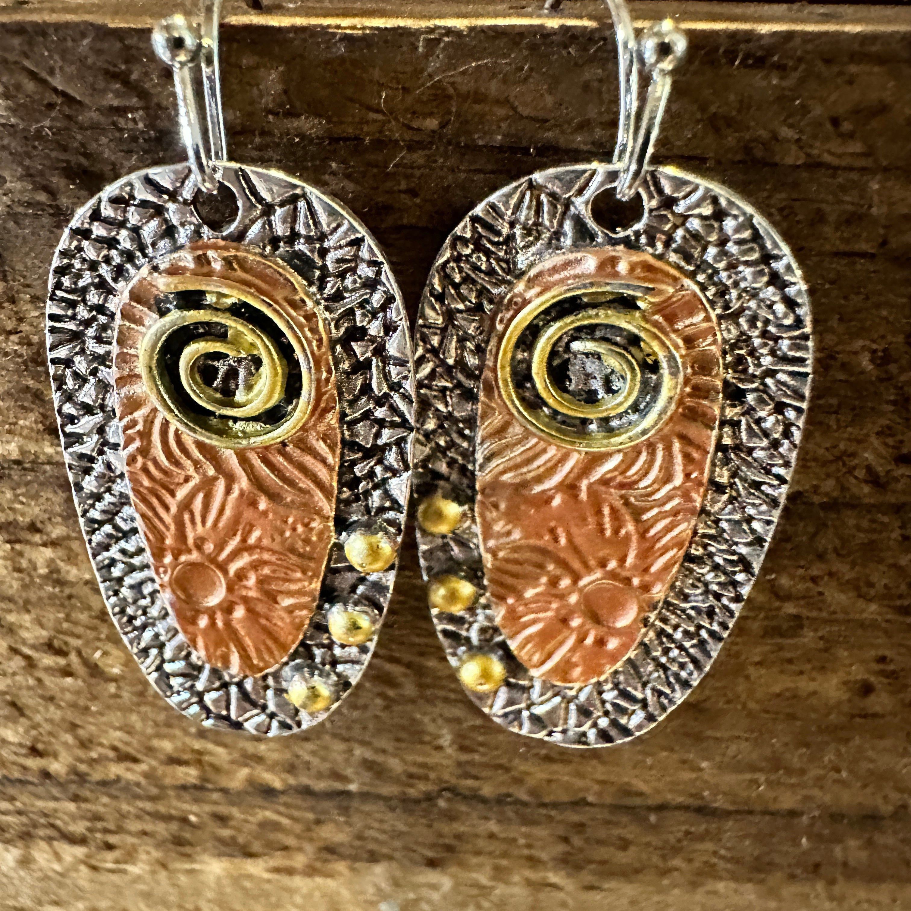 Other Handcrafted Bohemian Hippie Copper Dangle Earring, Retro Eth Size ONE SIZE - 5 Thumbnail