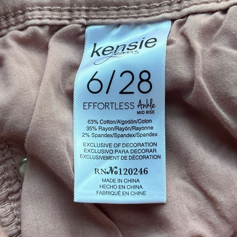 Designer Kensie Jeans Women's Mid-Rise Ankle Jeans Dusty Rose 6/28 Size 28" / US 6 / IT 42 - 7 Thumbnail