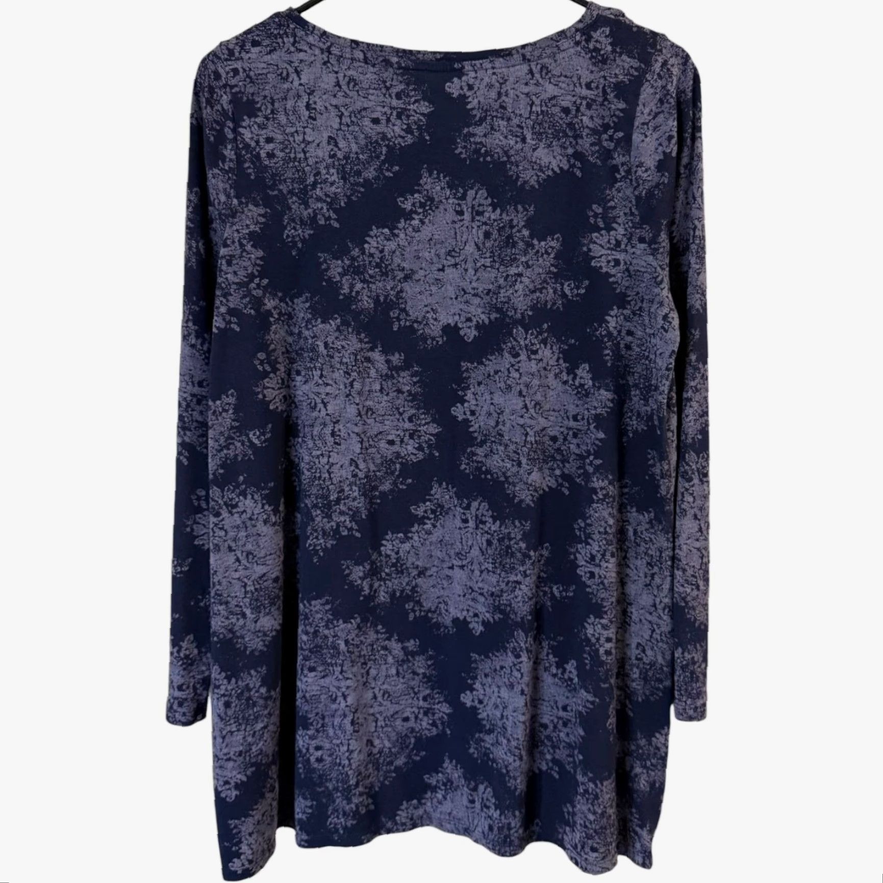 Vintage Pure Jill Tunic Shirt Blue Women's M Round-Neck L/S Bohemian City Classic Floral Pattern Size M / US 6-8 / IT 42-44 - 4 Thumbnail