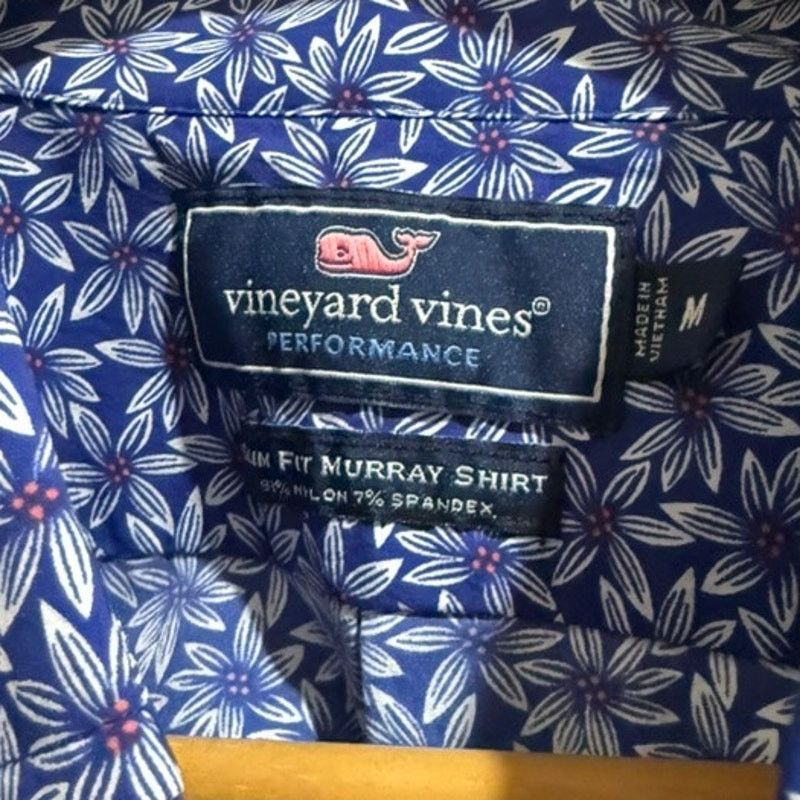 Vineyard Vines Vineyard Vines Men's Slim Fit Floral Blue Button-Up Shirt Size US M / EU 48-50 / 2 - 3 Thumbnail