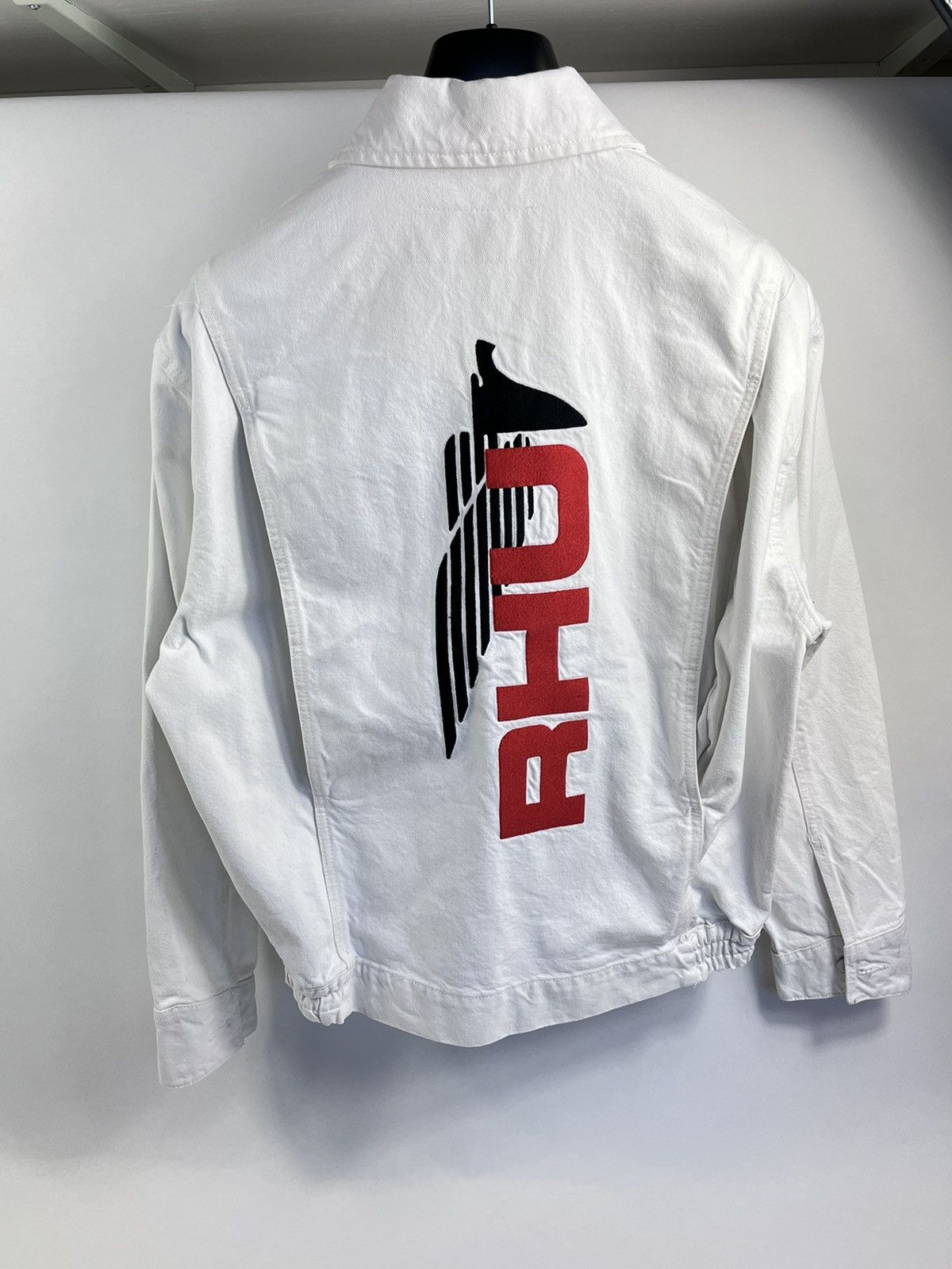 image of Rhude x Zara Rhu Embroidered Logo Jacket in White, Men's (Size Medium)
