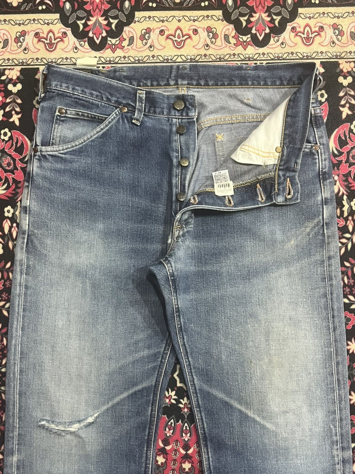 Vintage Vintage Lee Rider Union Made Sanforized Half Selvedge Jeans Size US 34 / EU 50 - 5 Thumbnail