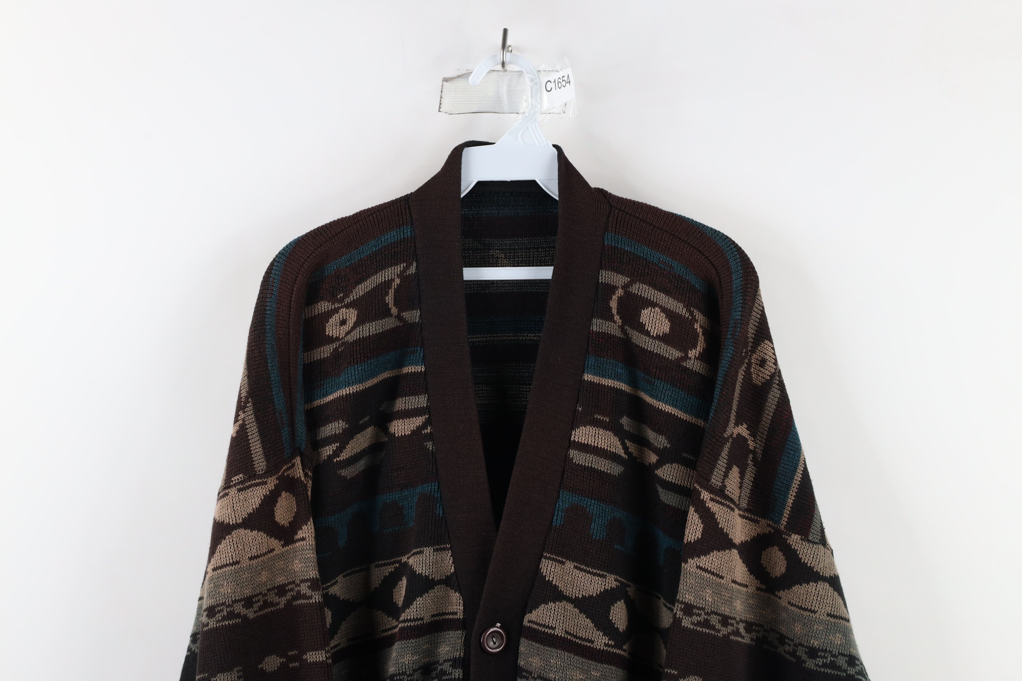 Vintage Vintage 90s Streetwear Southwestern Knit Cardigan Sweater Size US XXL / EU 58 / 5 - 2 Thumbnail